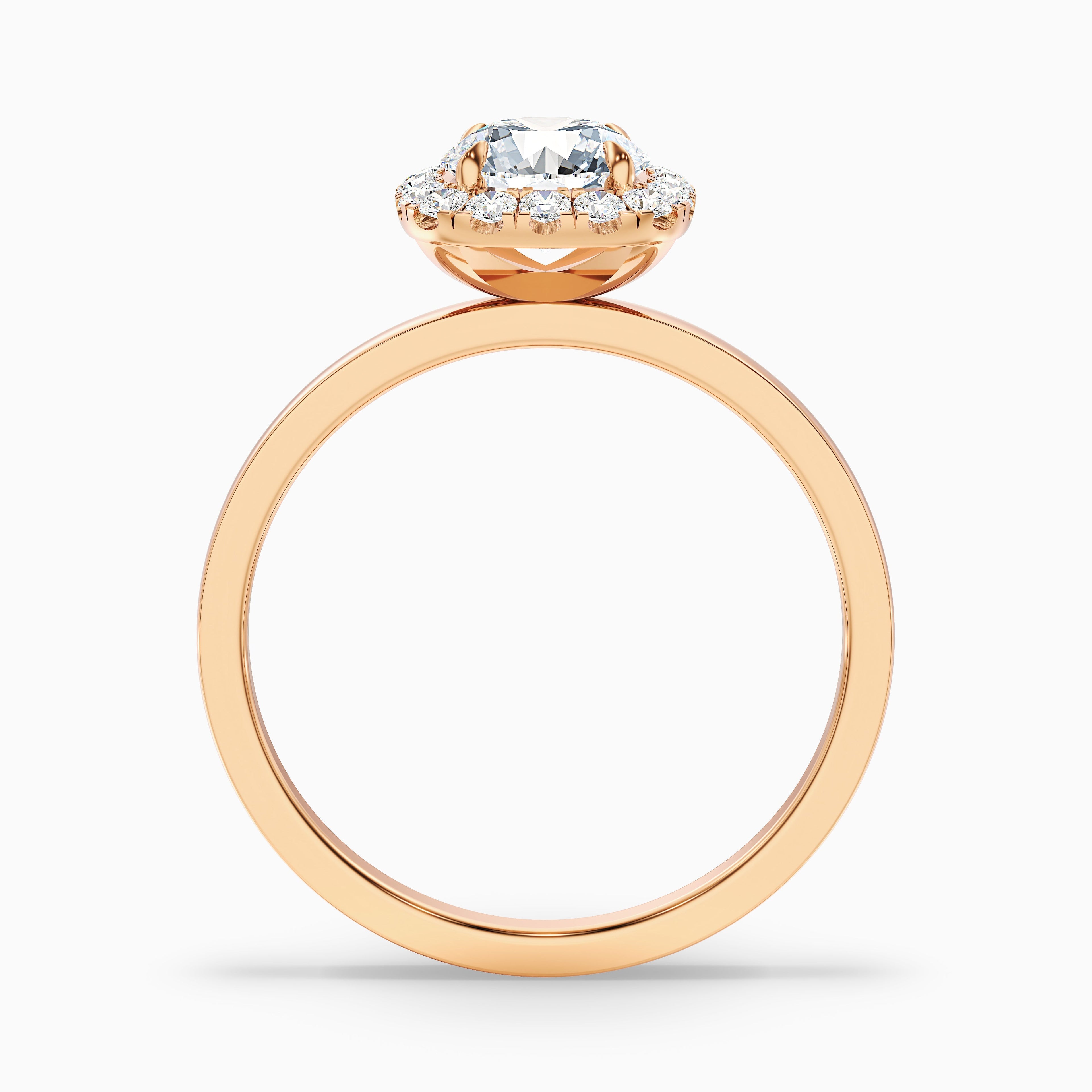 Anya 5.5 Carat Round Cut Halo Moissanite Engagement Ring in 18k White Gold