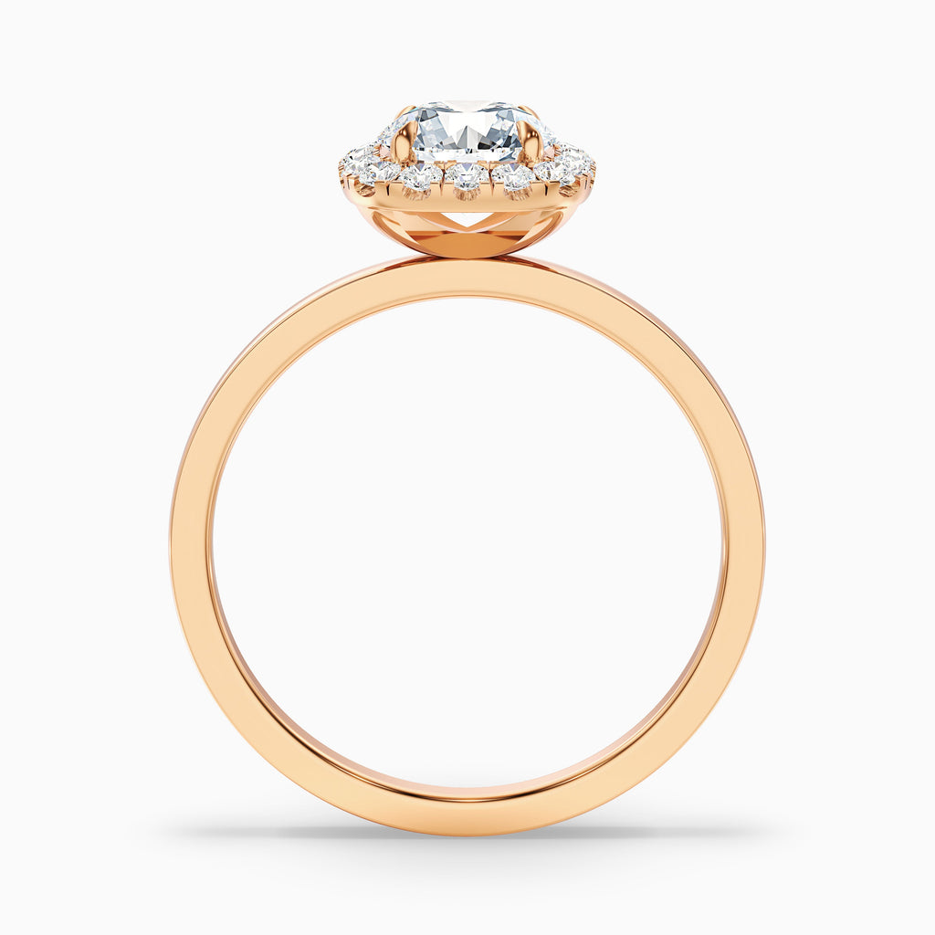 Anya 5 Carat Round Cut Halo Moissanite Engagement Ring in 18k Yellow Gold