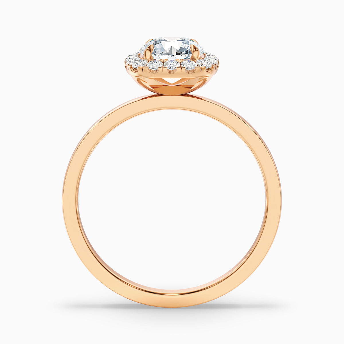 Anya 2 Carat Round Cut Halo Moissanite Engagement Ring in 18k White Gold