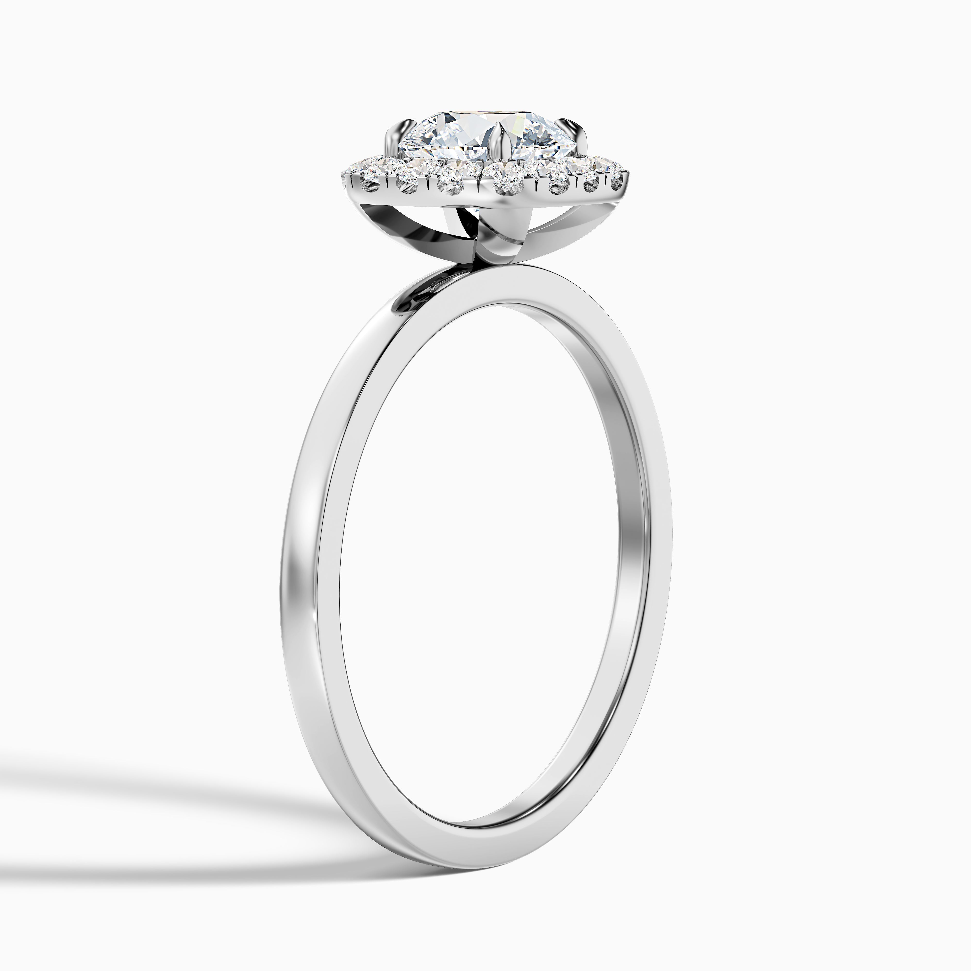 Anya 1.5 Carat Round Cut Halo Moissanite Engagement Ring in 18k Rose Gold
