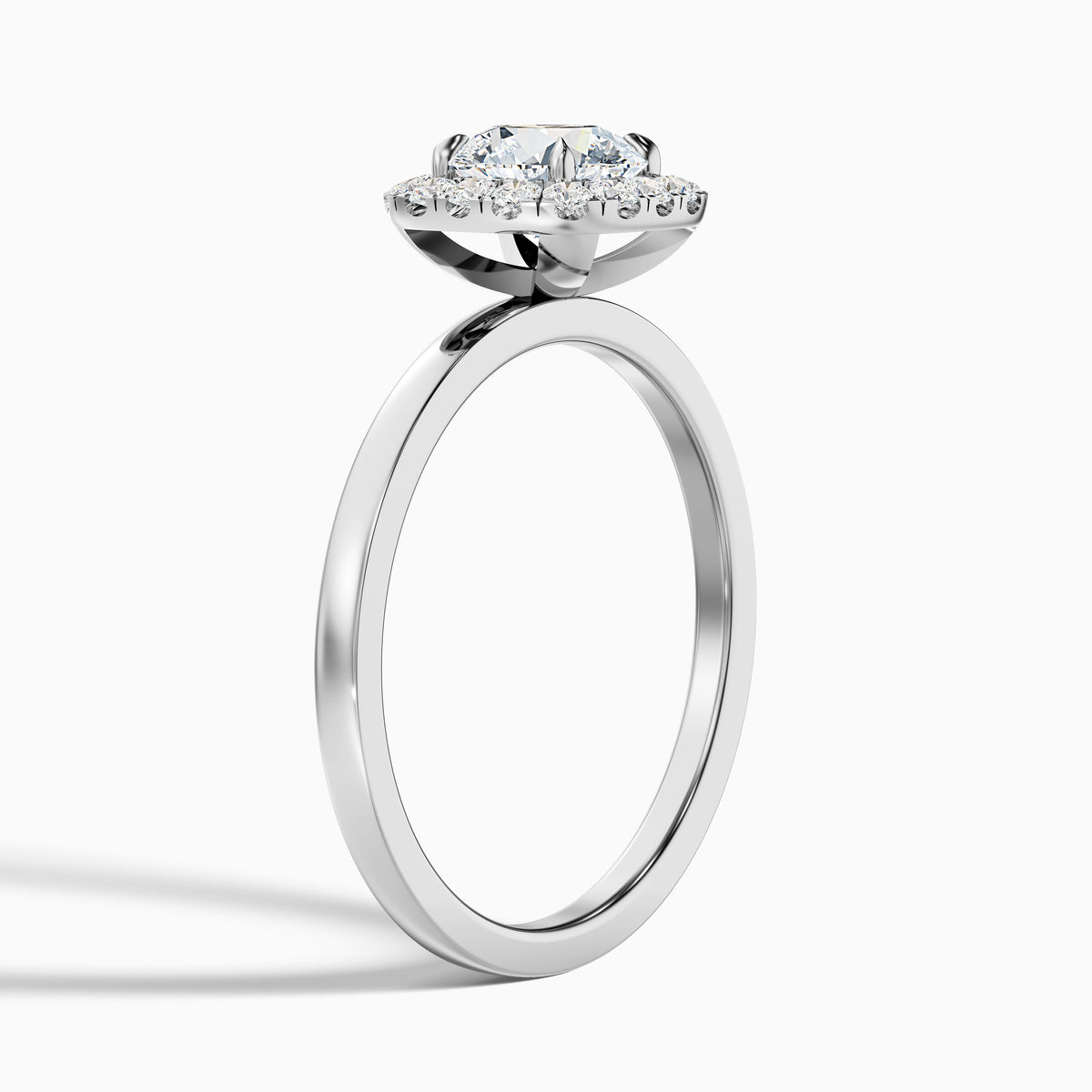 Anya 4 Carat Round Cut Halo Moissanite Engagement Ring in 10k Rose Gold