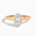 Sky 4.5 Carat Marquise Halo Moissanite Engagement Ring in 18k Rose Gold