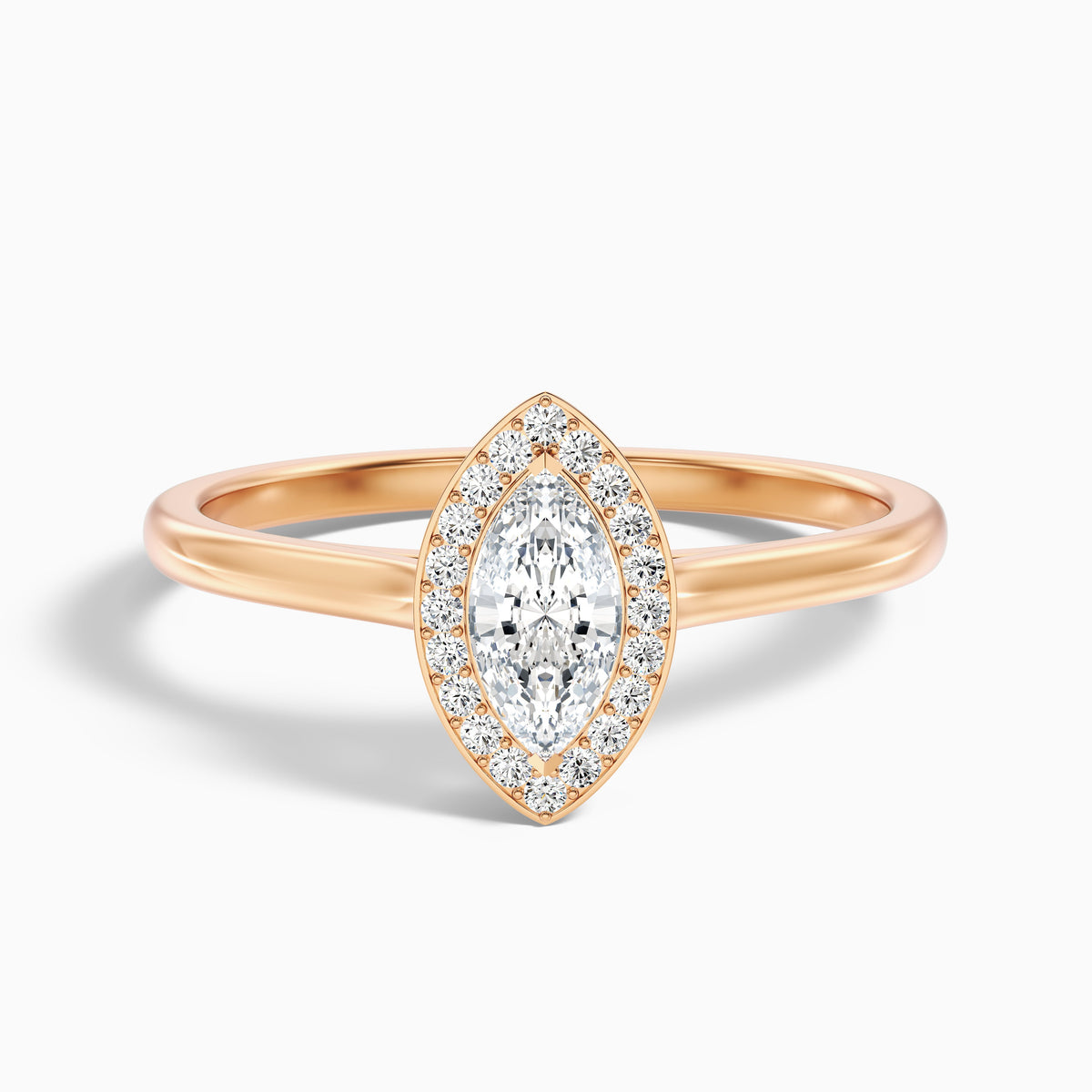 Sky 3 Carat Marquise Halo Moissanite Engagement Ring in 14k White Gold