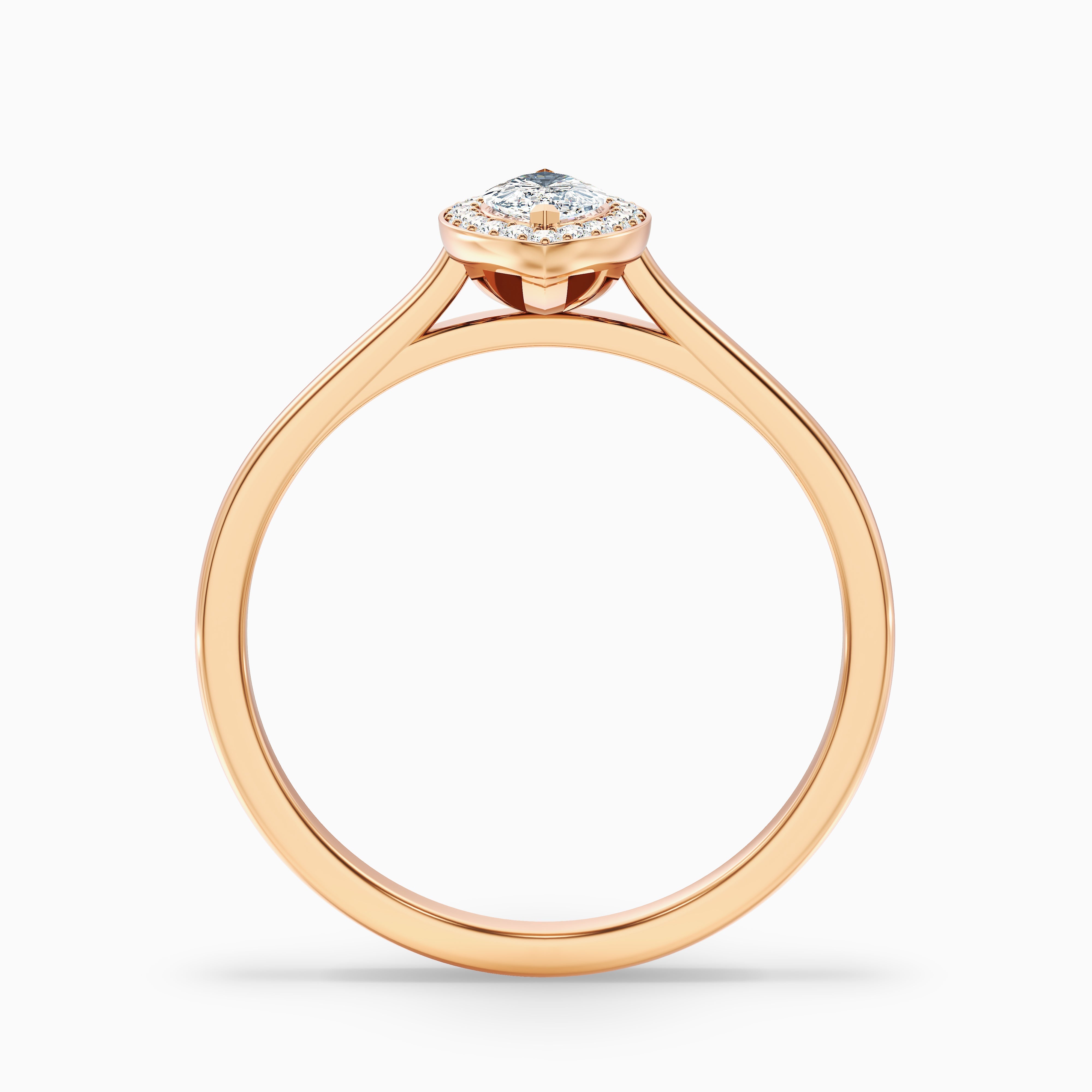 Sky 3 Carat Marquise Halo Moissanite Engagement Ring in 18k Rose Gold