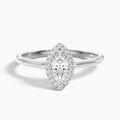 Sky 3.5 Carat Marquise Halo Moissanite Engagement Ring in Platinum