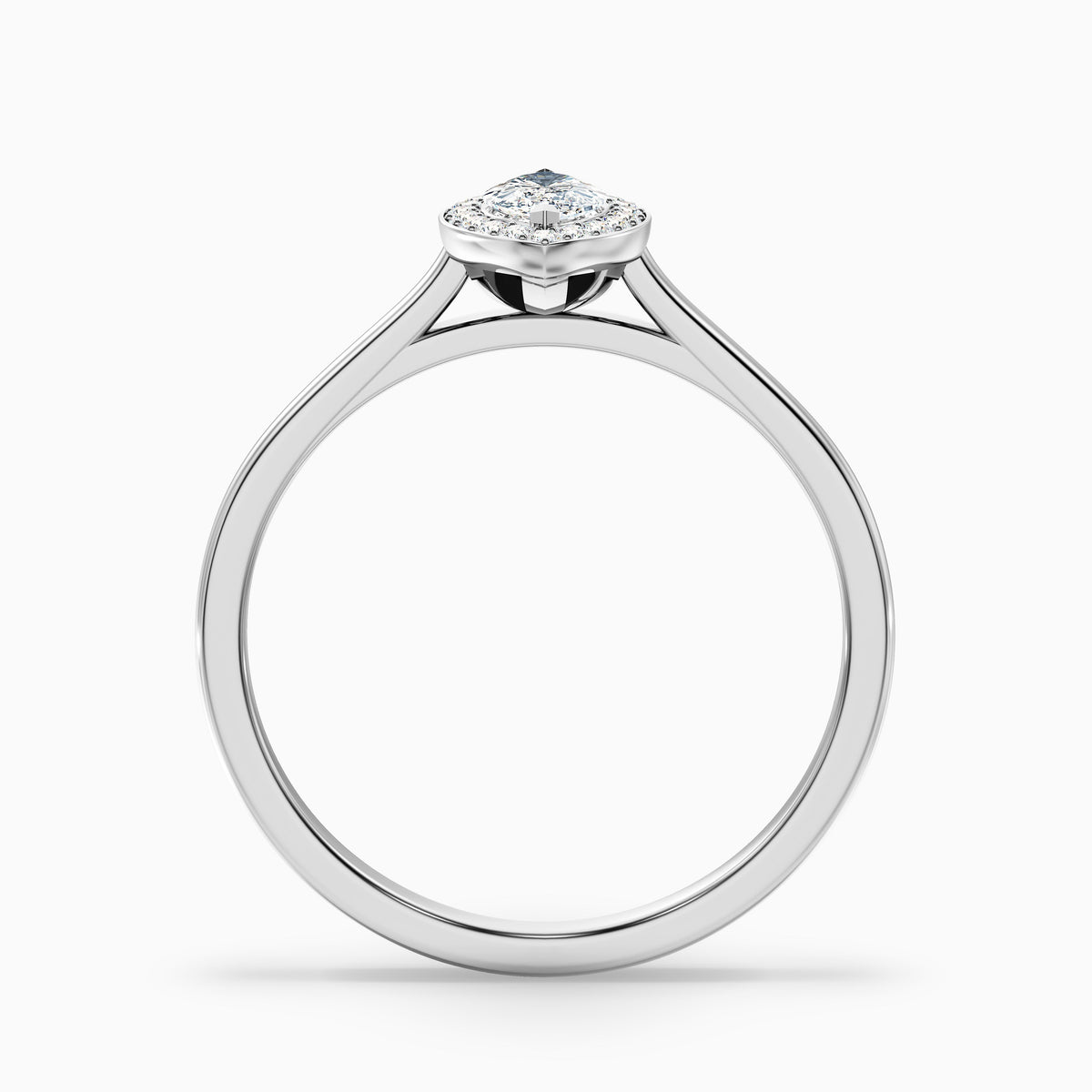 Sky 2.5 Carat Marquise Halo Moissanite Engagement Ring in 18k Rose Gold