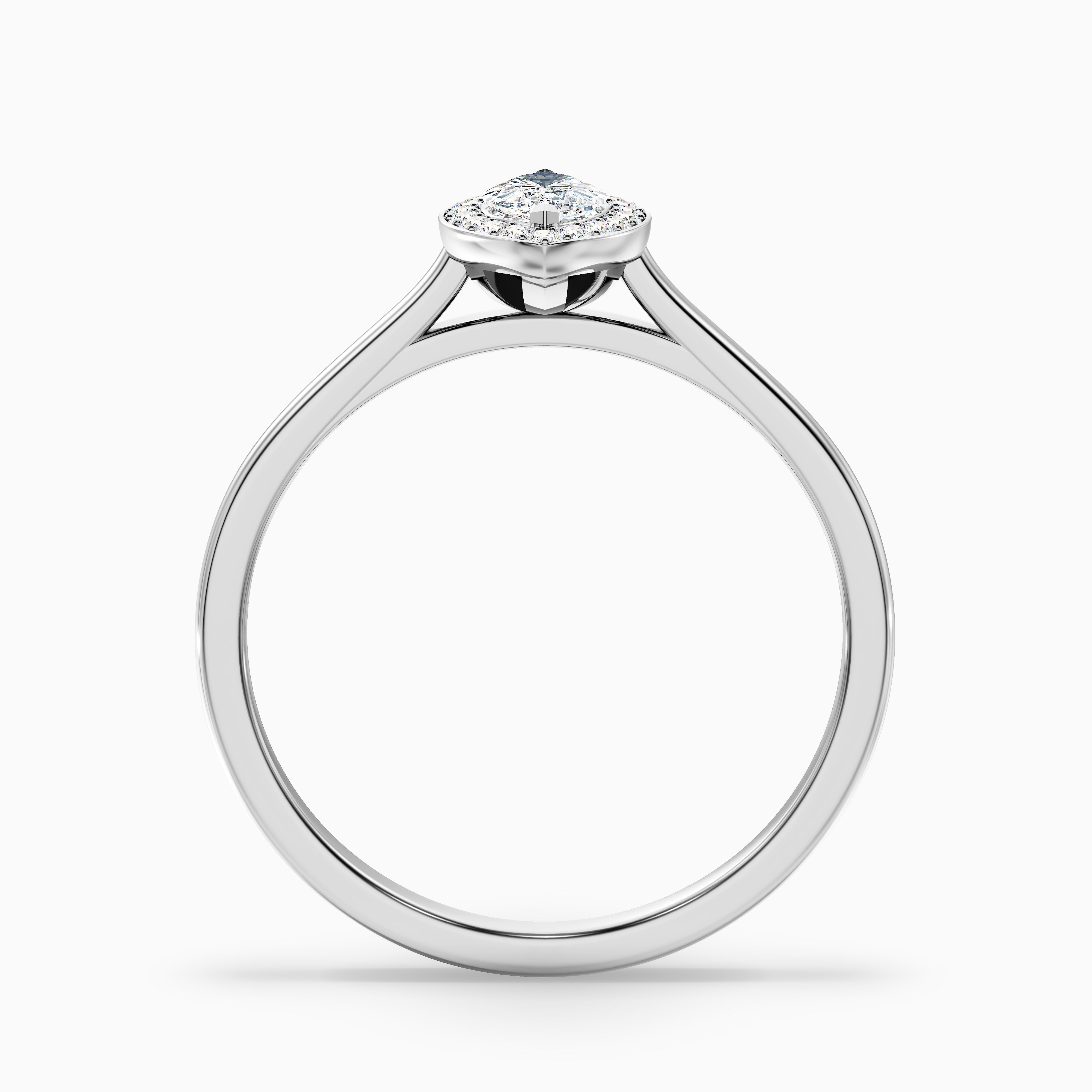 Sky 5.5 Carat Marquise Halo Moissanite Engagement Ring in 10k White Gold