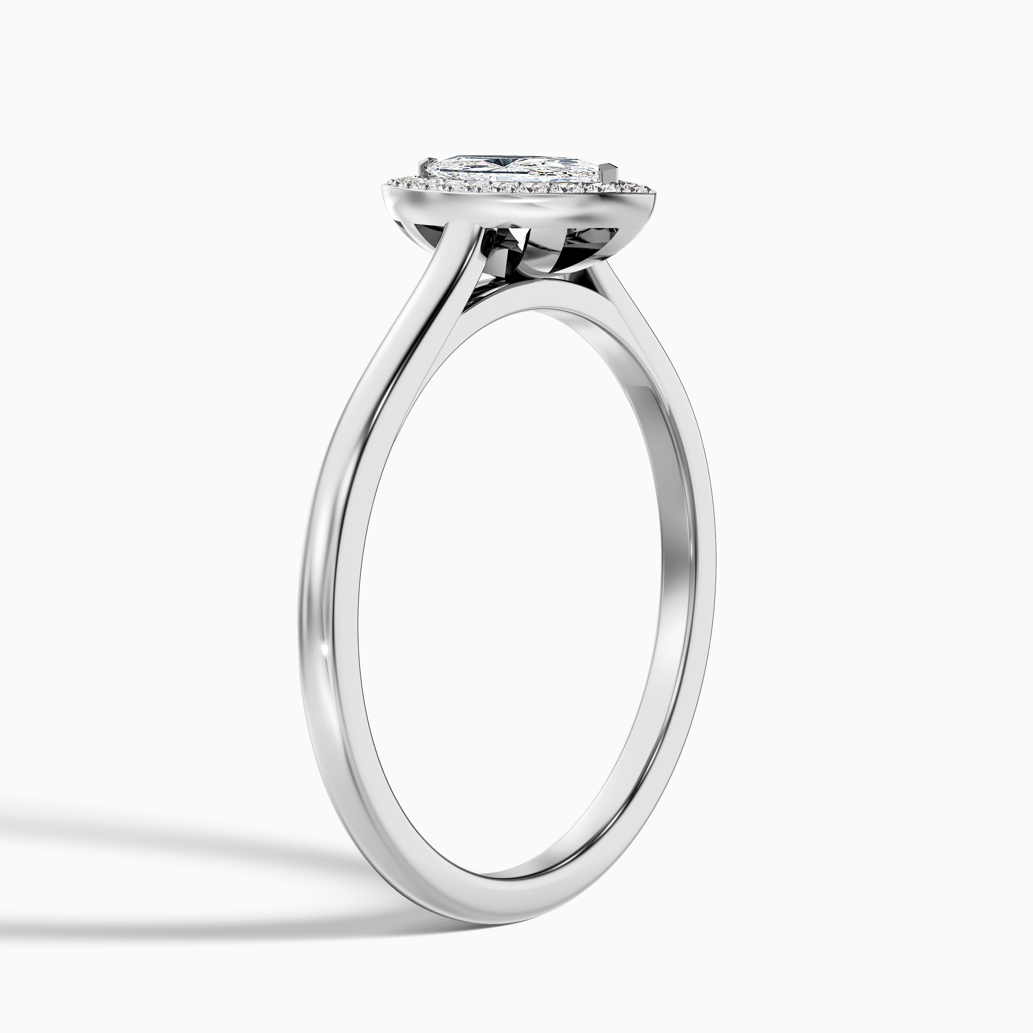 Sky 2 Carat Marquise Halo Moissanite Engagement Ring in Platinum