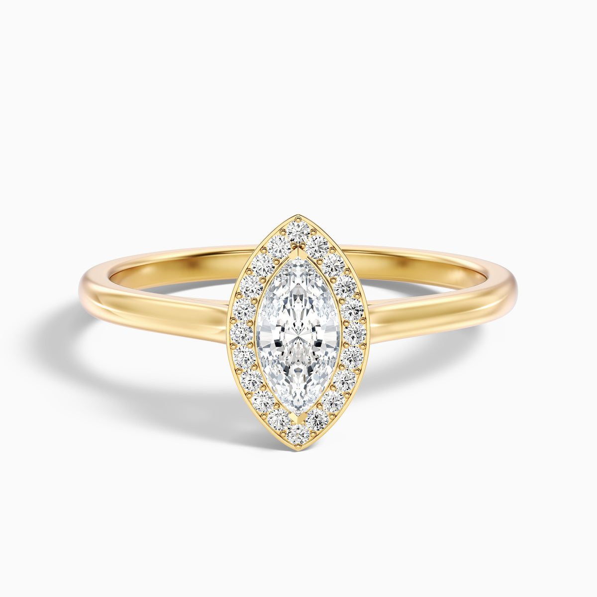 Sky 3.5 Carat Marquise Halo Moissanite Engagement Ring in 18k White Gold
