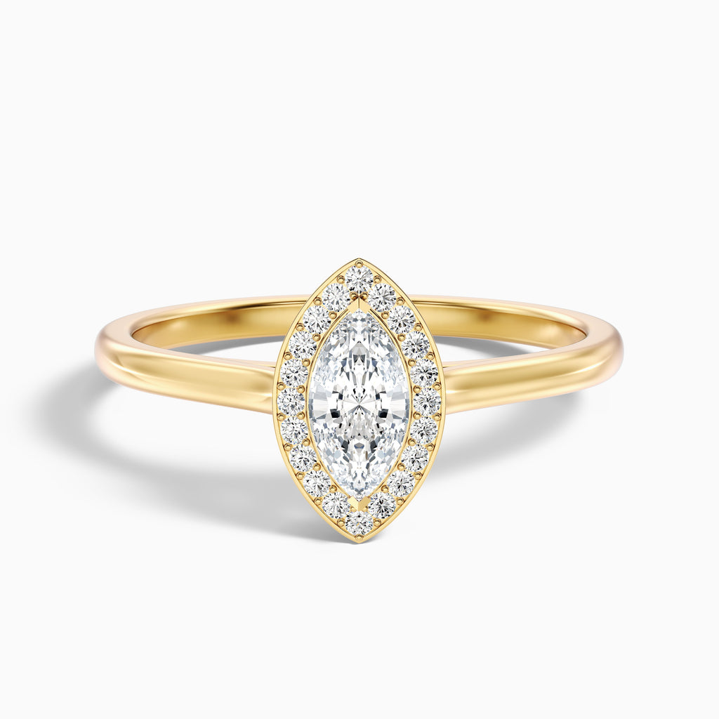 Sky 4.5 Carat Marquise Halo Moissanite Engagement Ring in 10k White Gold