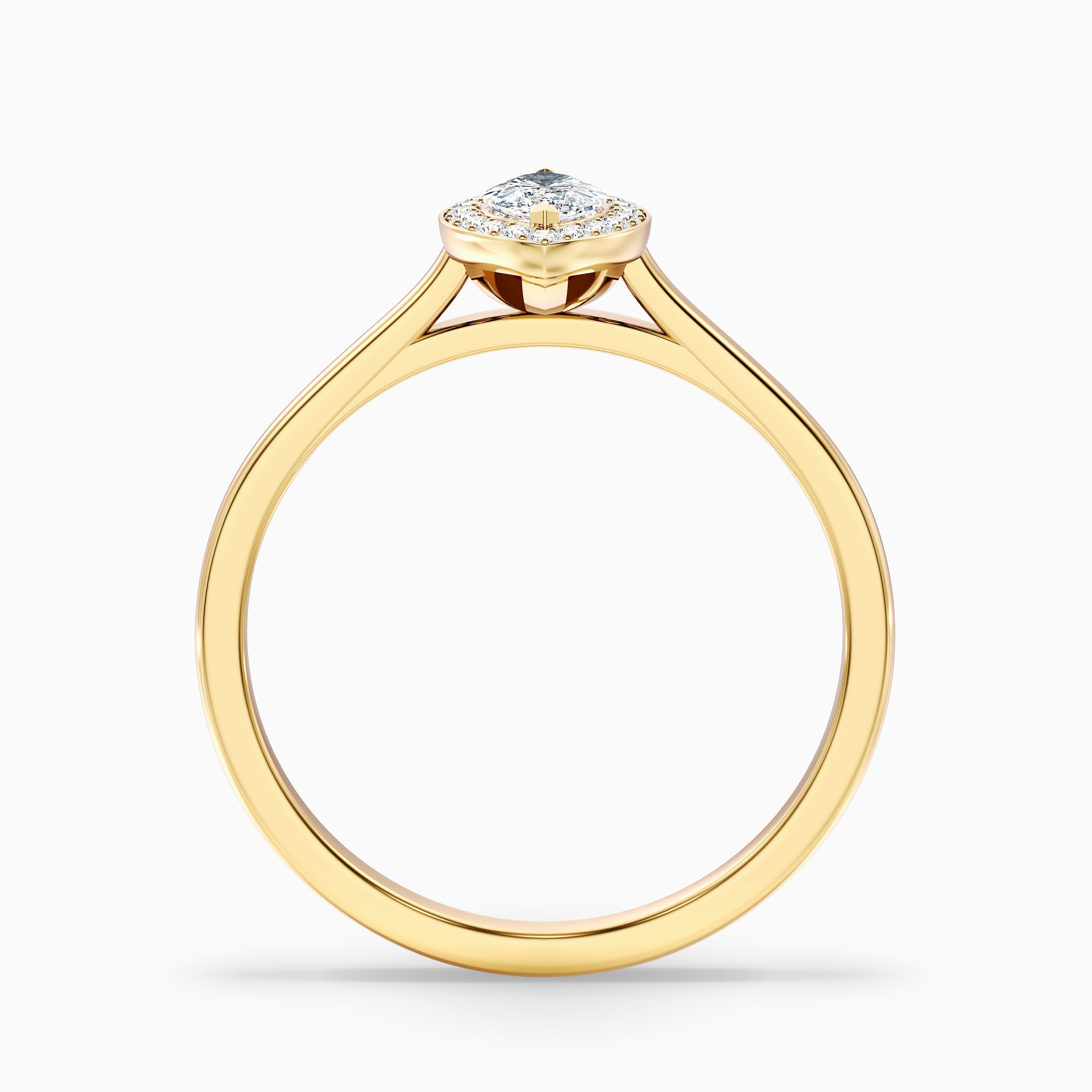Sky 5.5 Carat Marquise Halo Moissanite Engagement Ring in 18k Yellow Gold