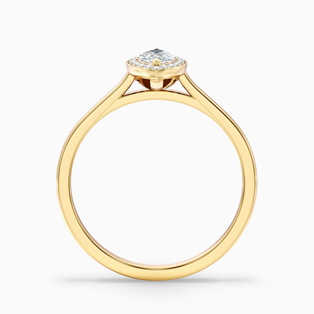 Sky 1.5 Carat Marquise Halo Moissanite Engagement Ring in 18k Yellow Gold