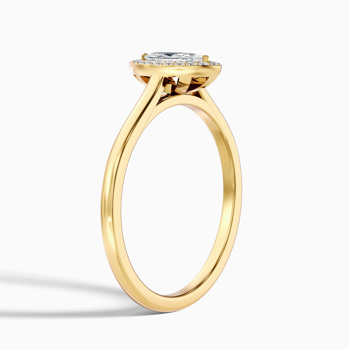 Sky 4.5 Carat Marquise Halo Moissanite Engagement Ring in 18k White Gold