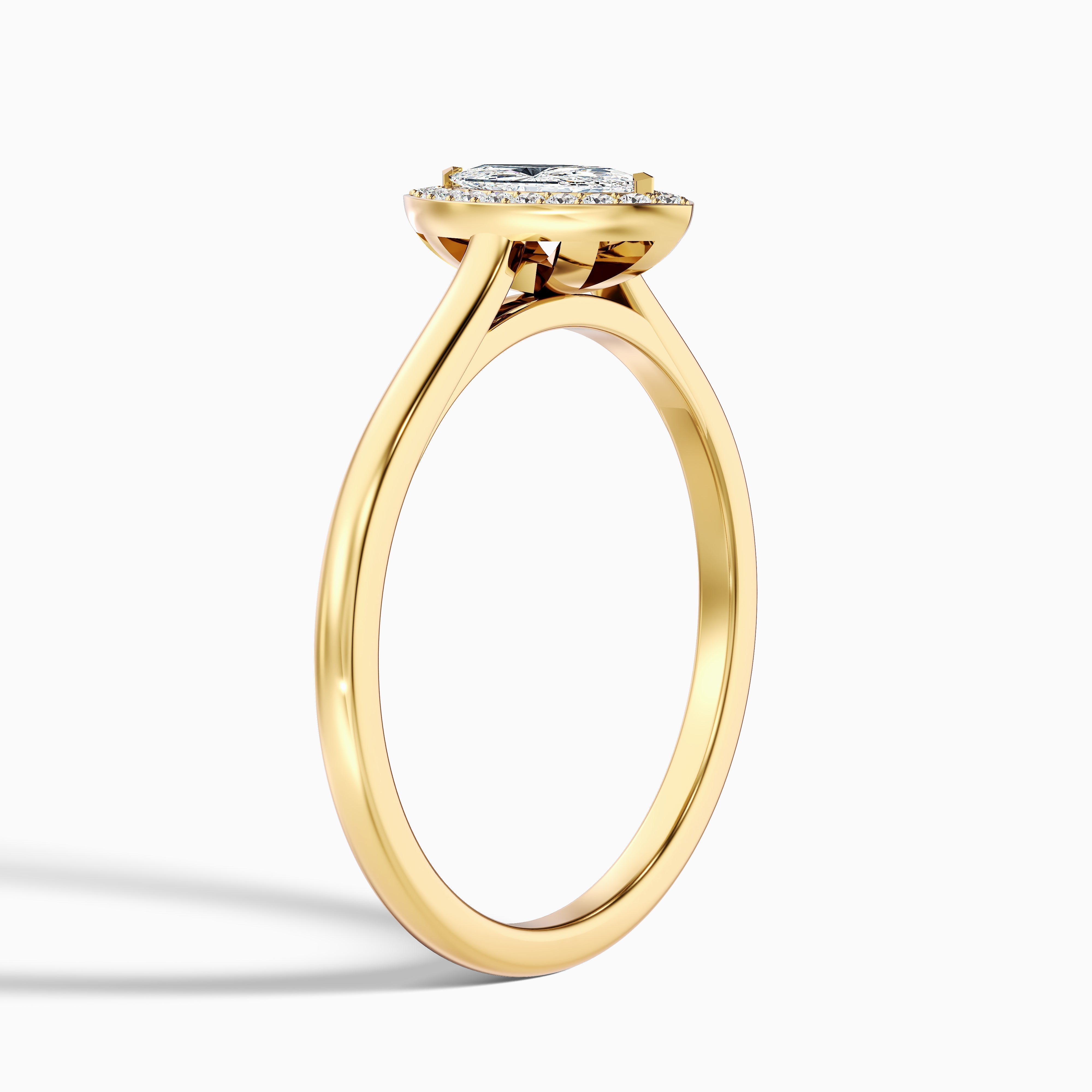 Sky 5 Carat Marquise Halo Moissanite Engagement Ring in 14k Yellow Gold