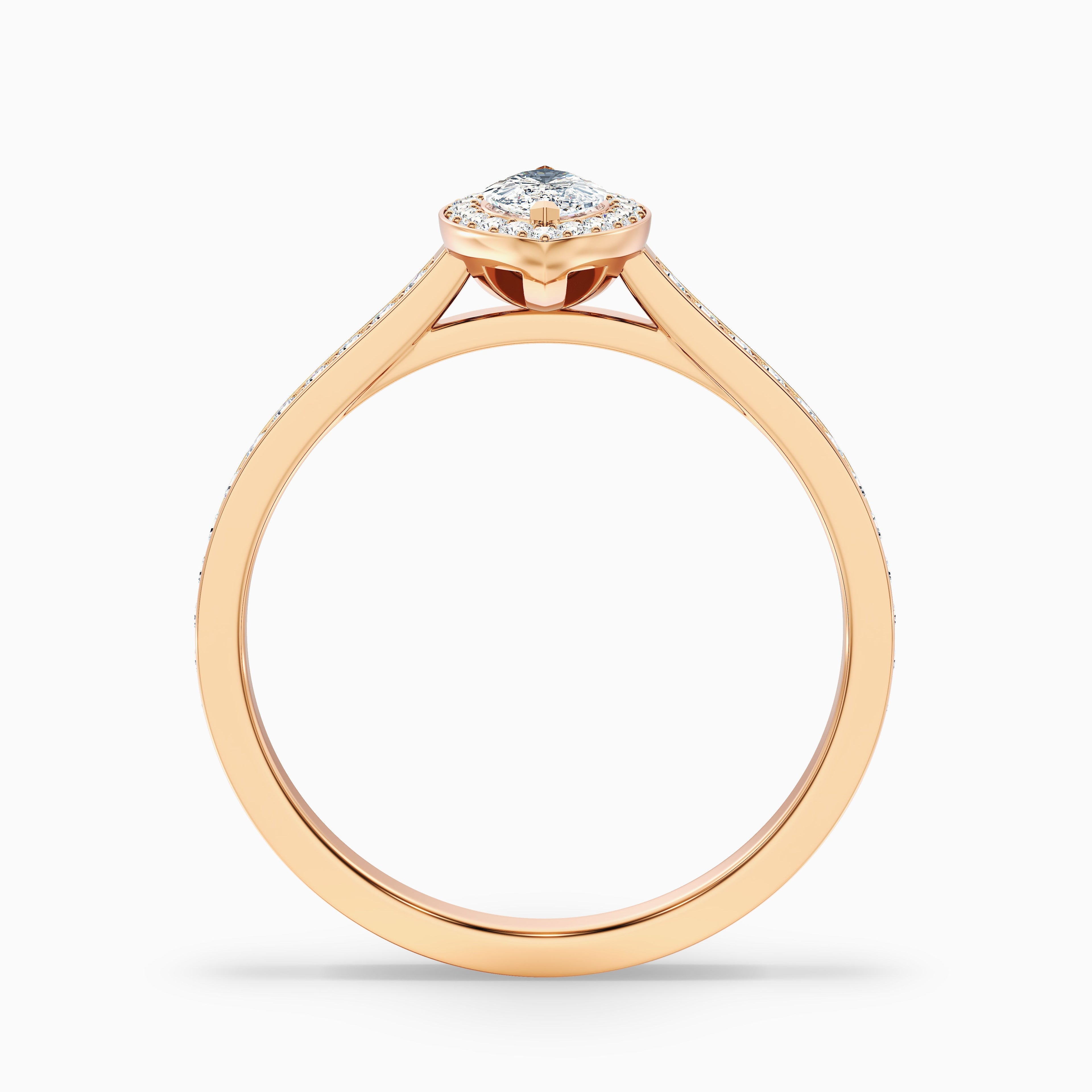 Ila 3.5 Carat Marquise Halo Pave Moissanite Engagement Ring in 18k White Gold