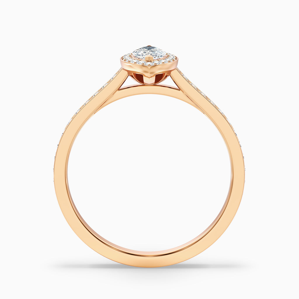 Ila 5.5 Carat Marquise Halo Pave Moissanite Engagement Ring in 10k White Gold