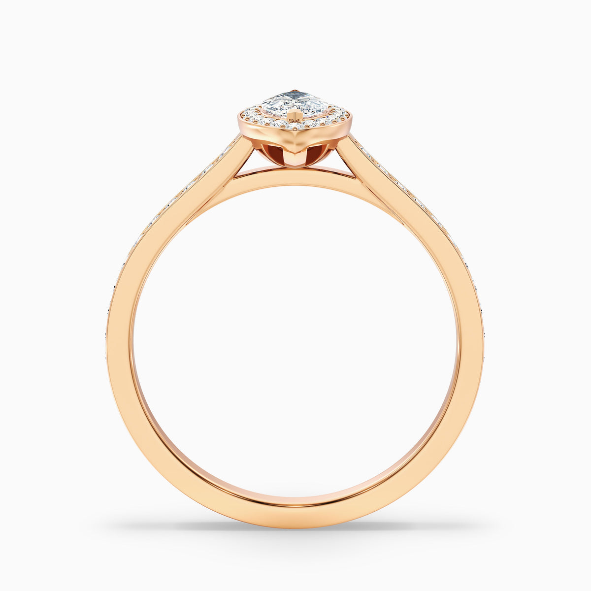 Ila 1 Carat Marquise Halo Pave Moissanite Engagement Ring in 18k White Gold