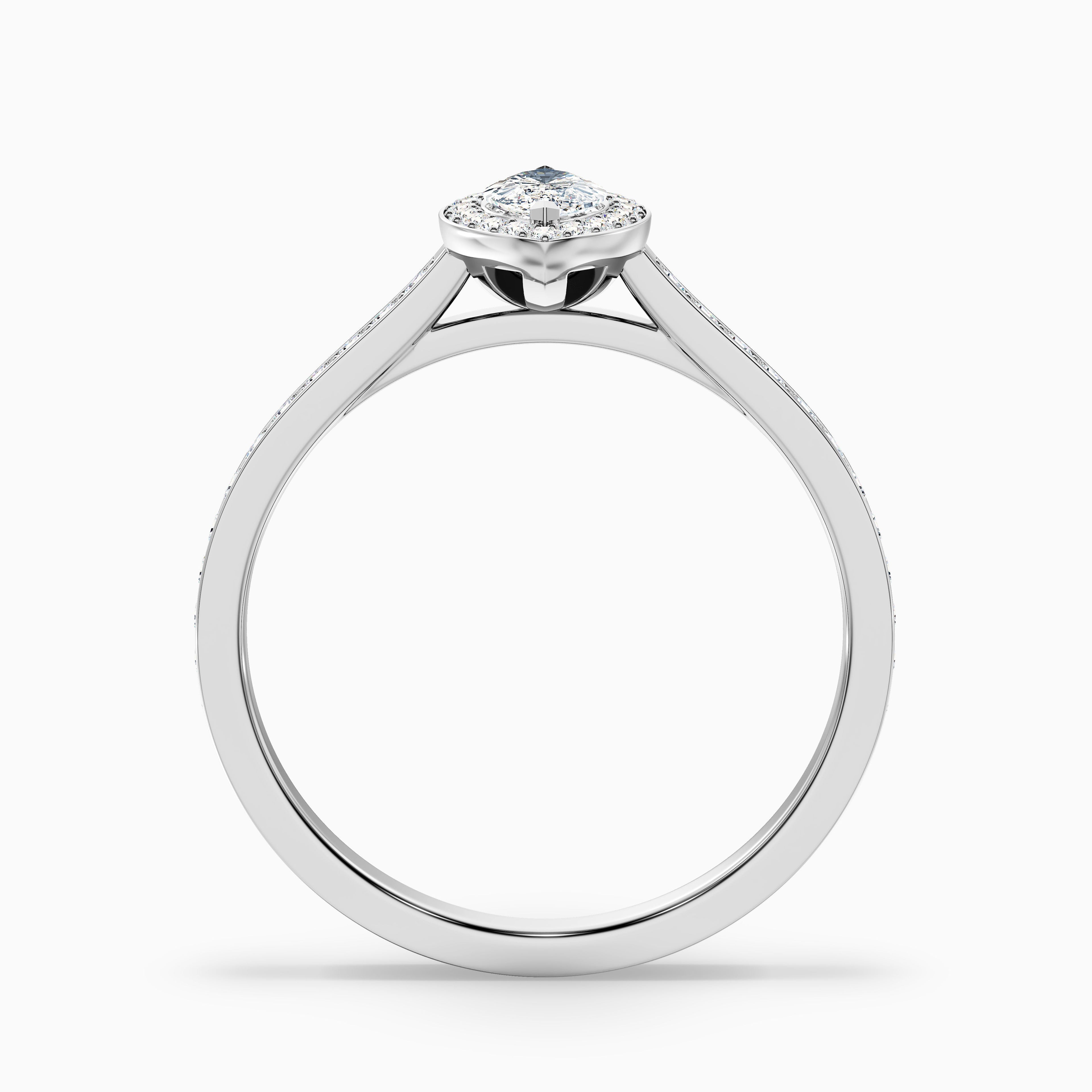 Ila 3 Carat Marquise Halo Pave Moissanite Engagement Ring in 10k Yellow Gold