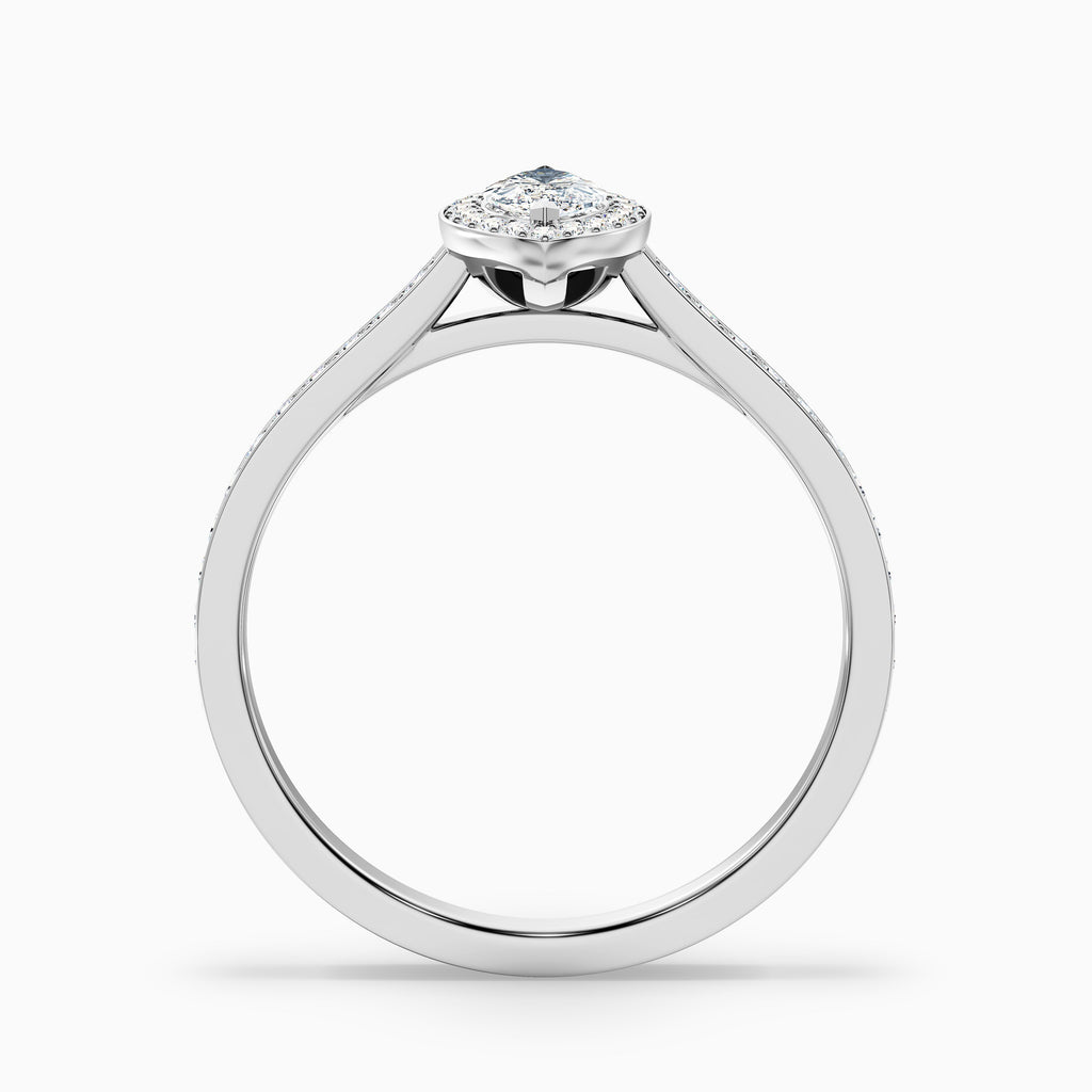 Ila 4.5 Carat Marquise Halo Pave Moissanite Engagement Ring in 10k Rose Gold