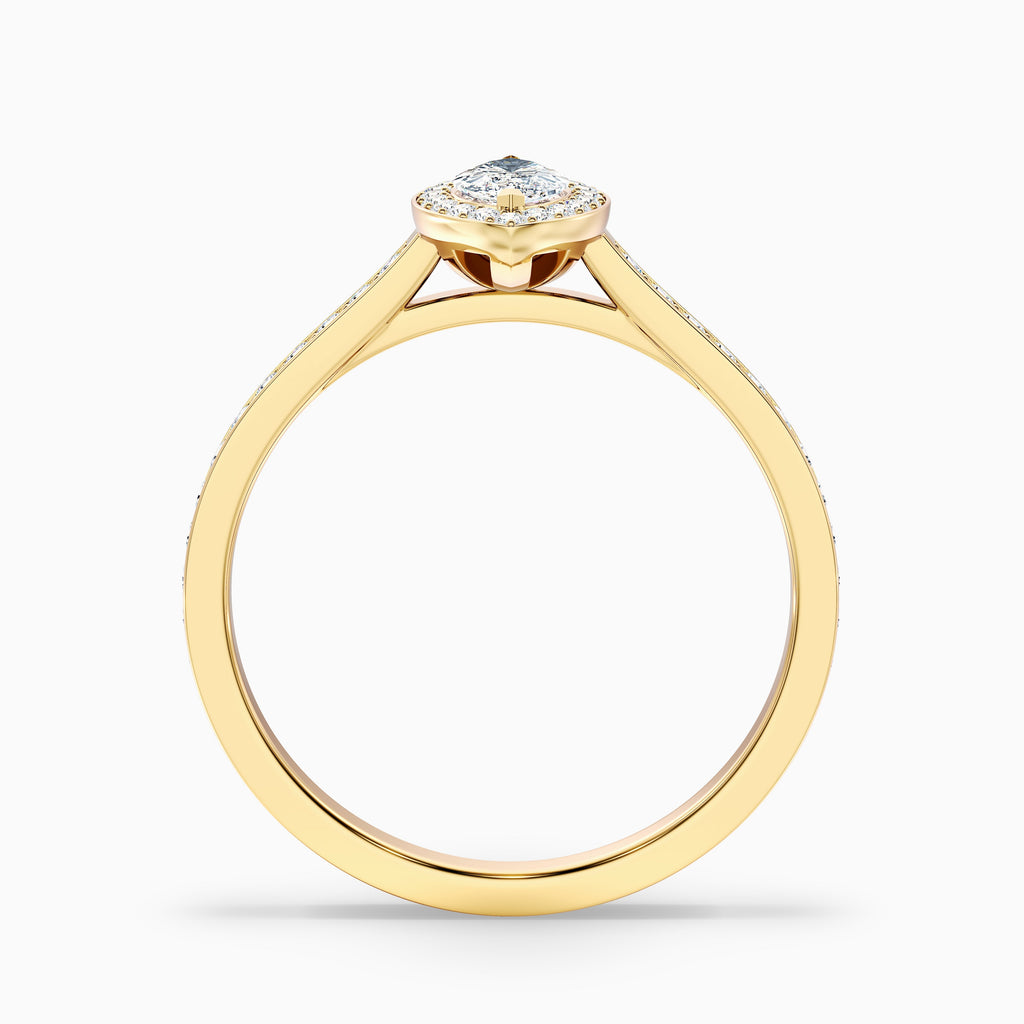 Ila 4 Carat Marquise Halo Pave Moissanite Engagement Ring in 10k Rose Gold