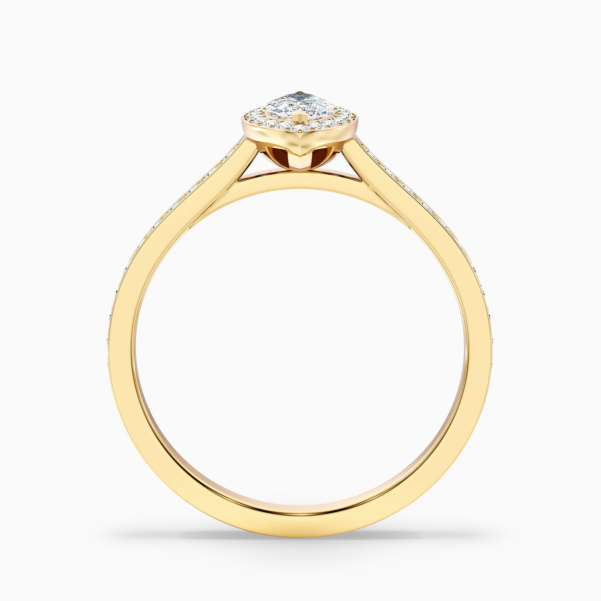 Ila 1.5 Carat Marquise Halo Pave Moissanite Engagement Ring in 14k Rose Gold
