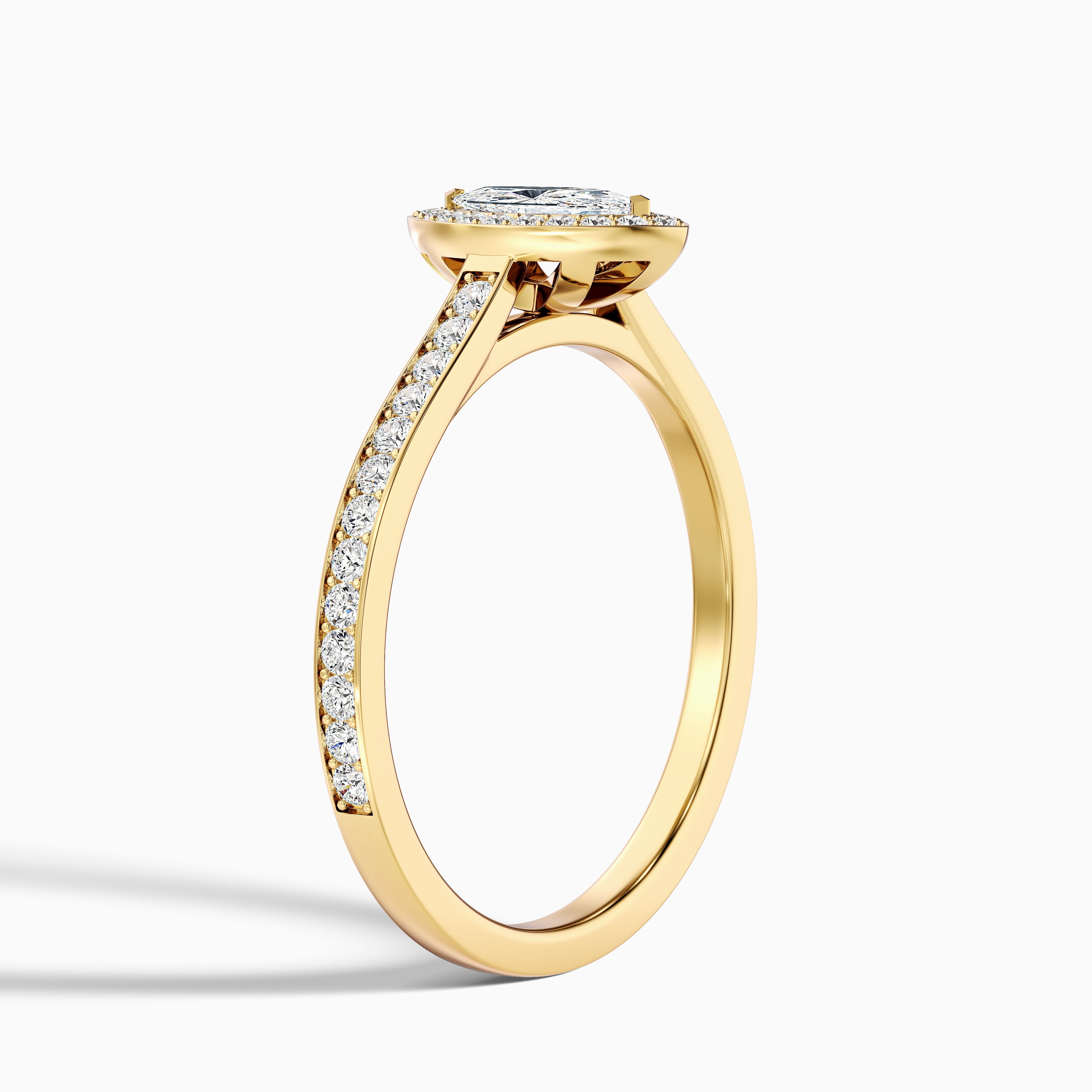 Ila 2 Carat Marquise Halo Pave Moissanite Engagement Ring in Platinum