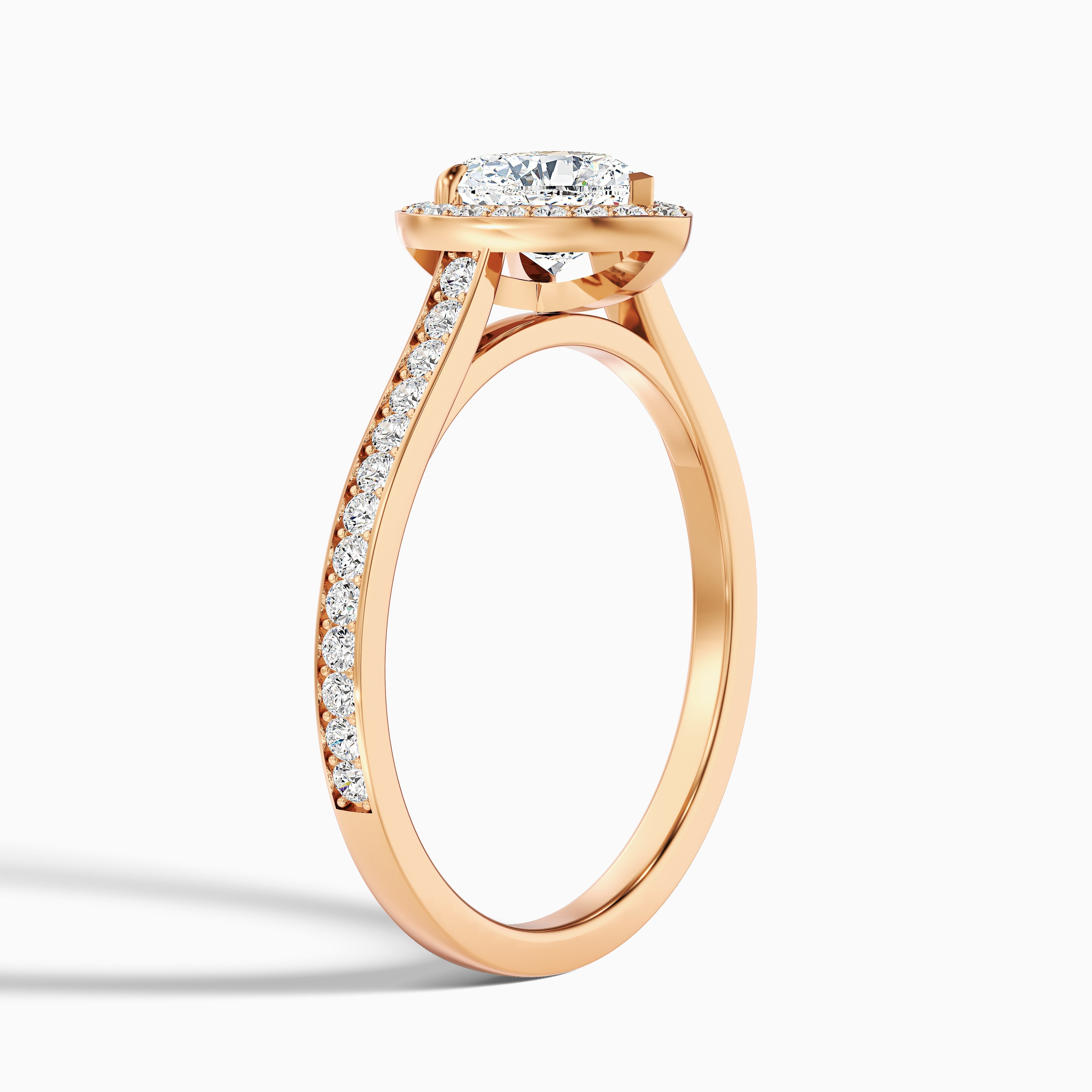 Kira 2 Carat Heart Shaped Halo Pave Moissanite Engagement Ring in Platinum