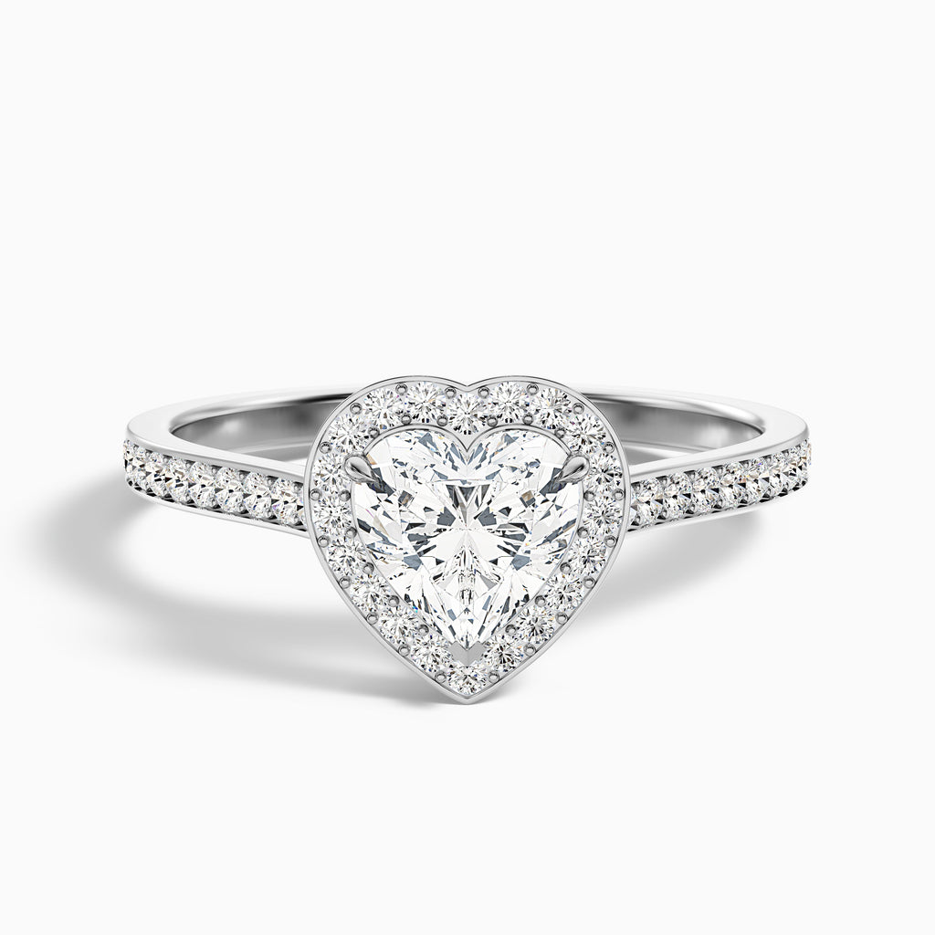 Kira 5.5 Carat Heart Shaped Halo Pave Moissanite Engagement Ring in 10k Rose Gold