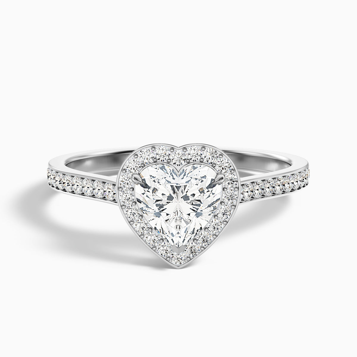 Kira 5.5 Carat Heart Shaped Halo Pave Moissanite Engagement Ring in 10k Rose Gold