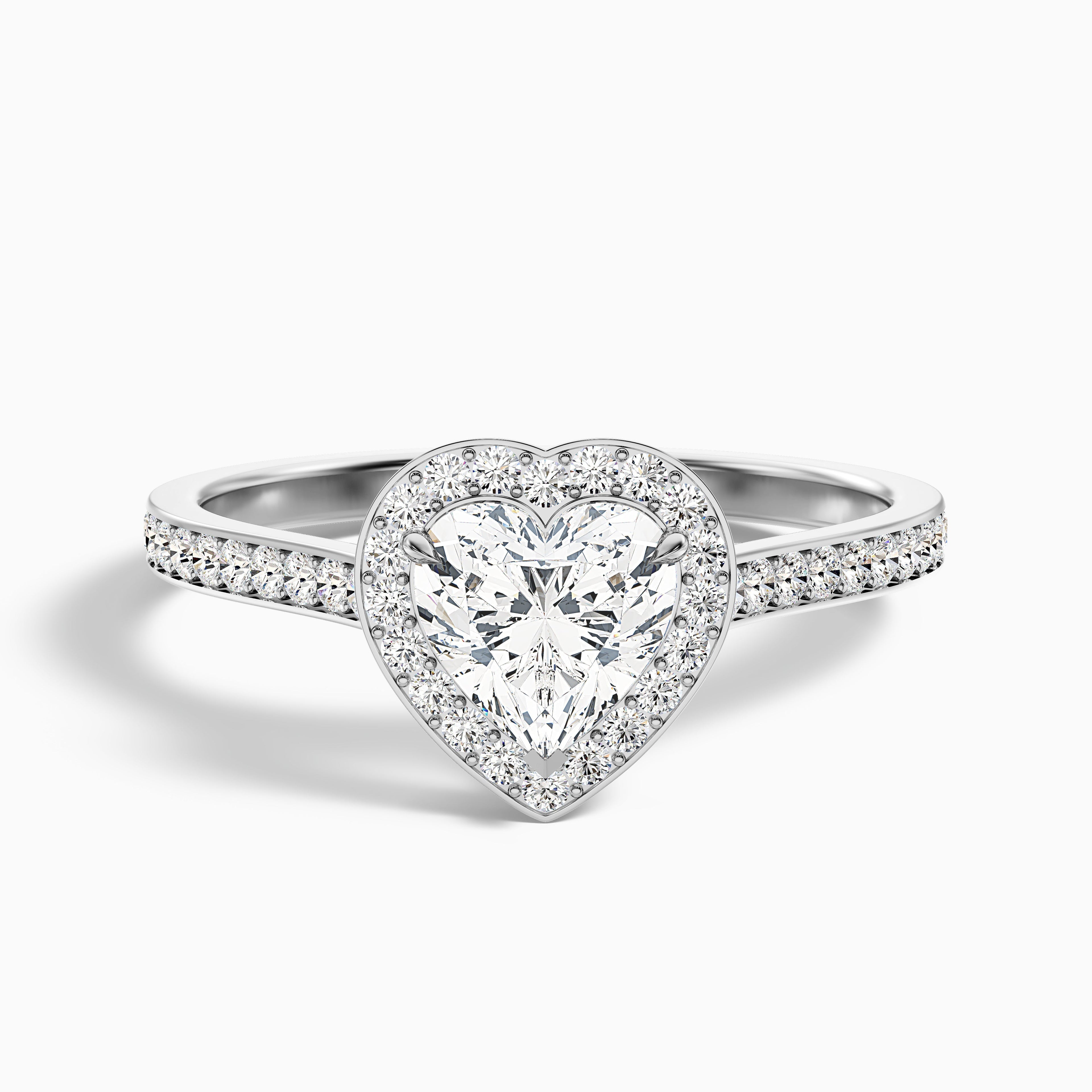 Kira 5.5 Carat Heart Shaped Halo Pave Moissanite Engagement Ring in 10k Yellow Gold