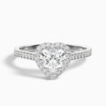 Kira 5.5 Carat Heart Shaped Halo Pave Moissanite Engagement Ring in 10k White Gold