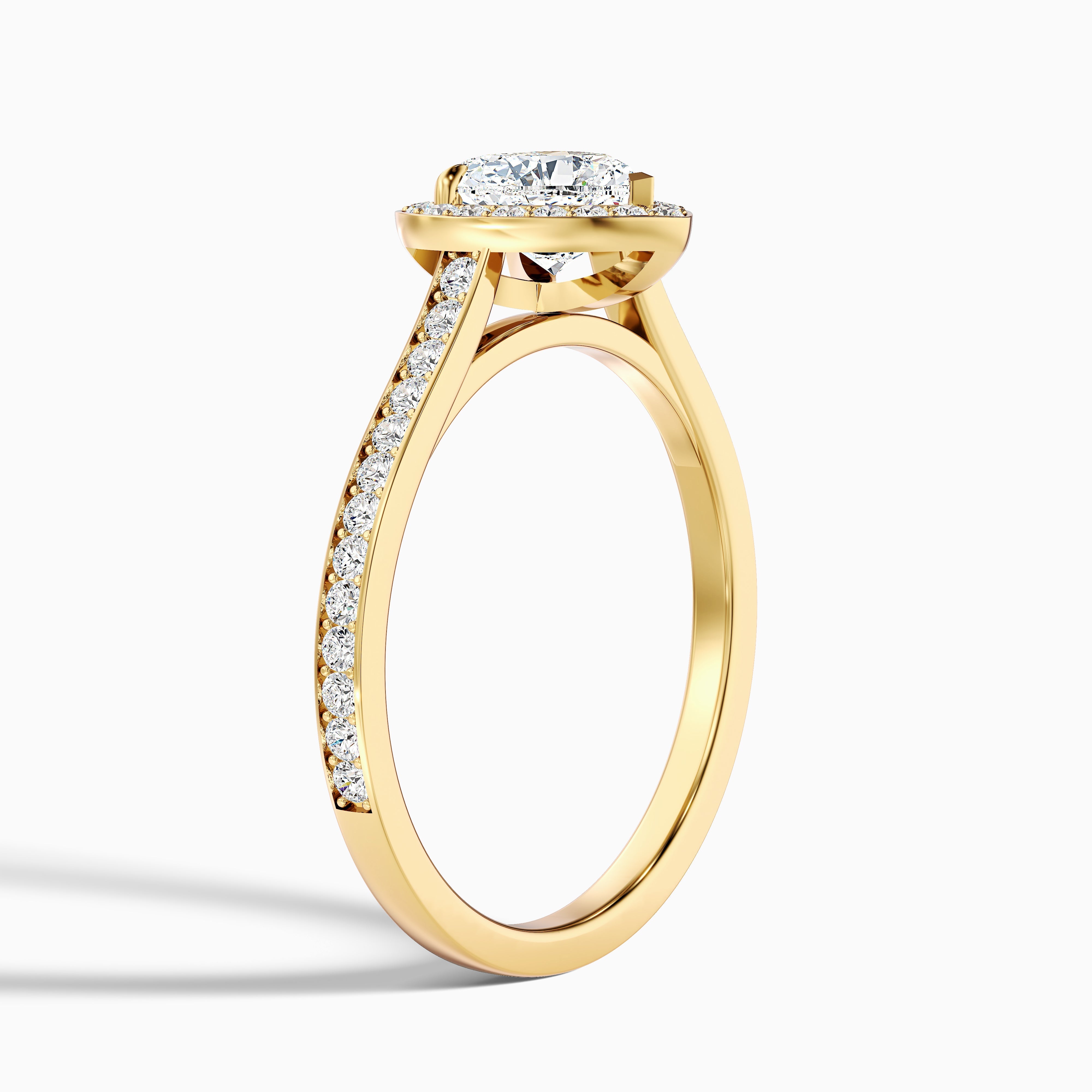 Kira 1.5 Carat Heart Shaped Halo Pave Moissanite Engagement Ring in 10k White Gold