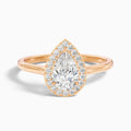 Siya 4.5 Carat Pear Halo Moissanite Engagement Ring in 10k Rose Gold