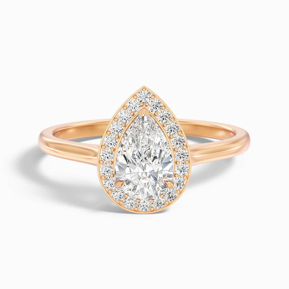 Siya 5 Carat Pear Halo Moissanite Engagement Ring in 10k Yellow Gold