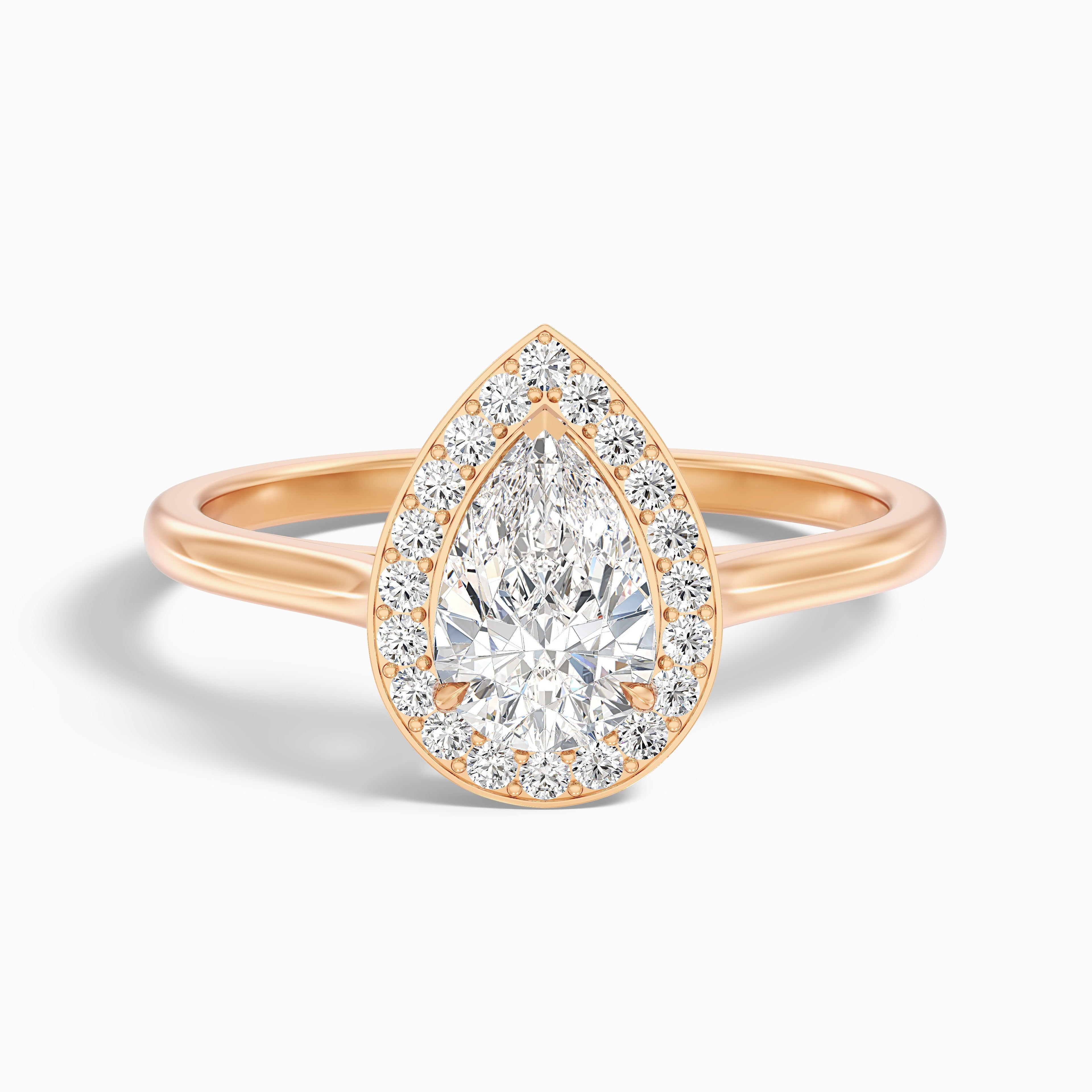 Siya 2 Carat Pear Halo Moissanite Engagement Ring in Platinum