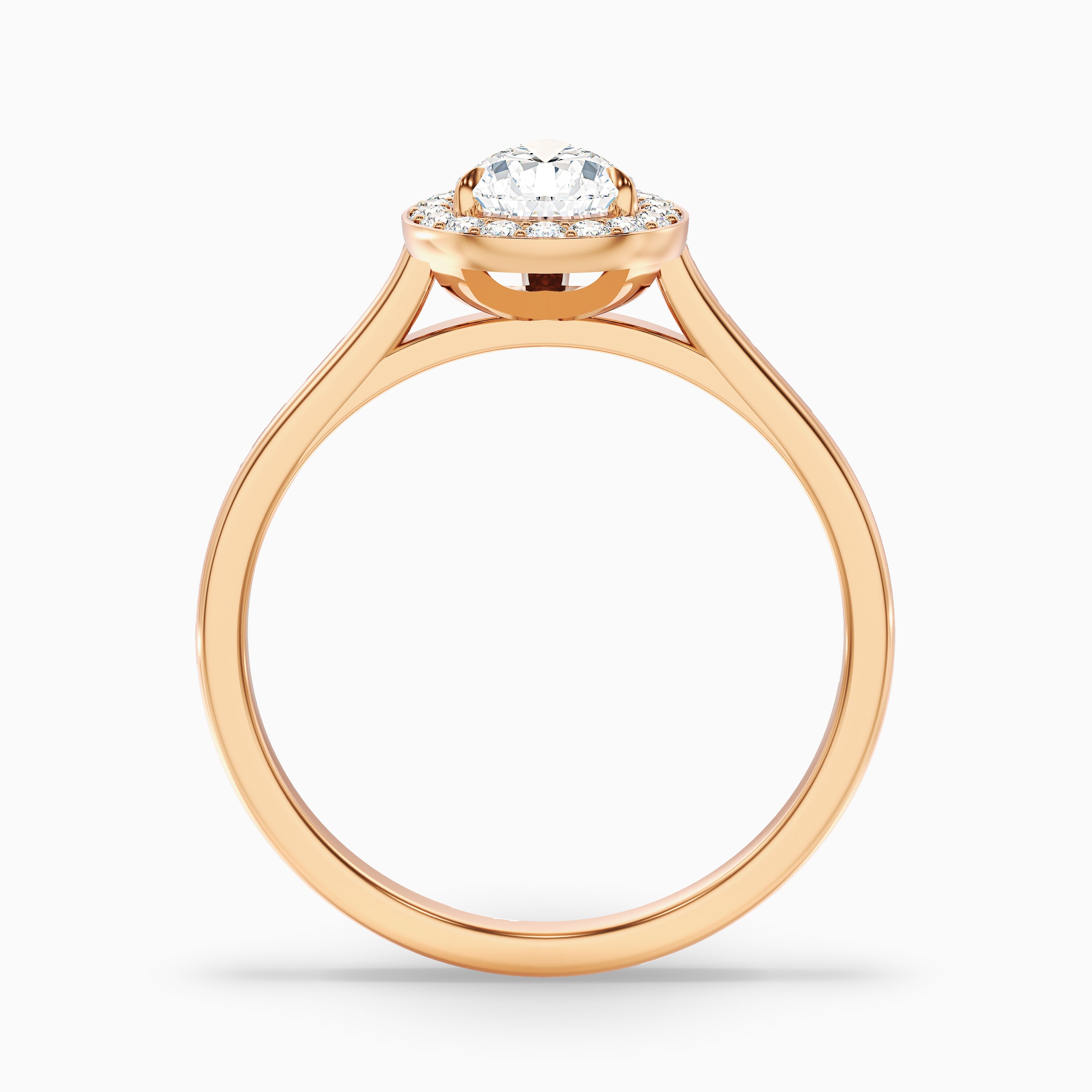 Siya 5.5 Carat Pear Halo Moissanite Engagement Ring in 14k Rose Gold
