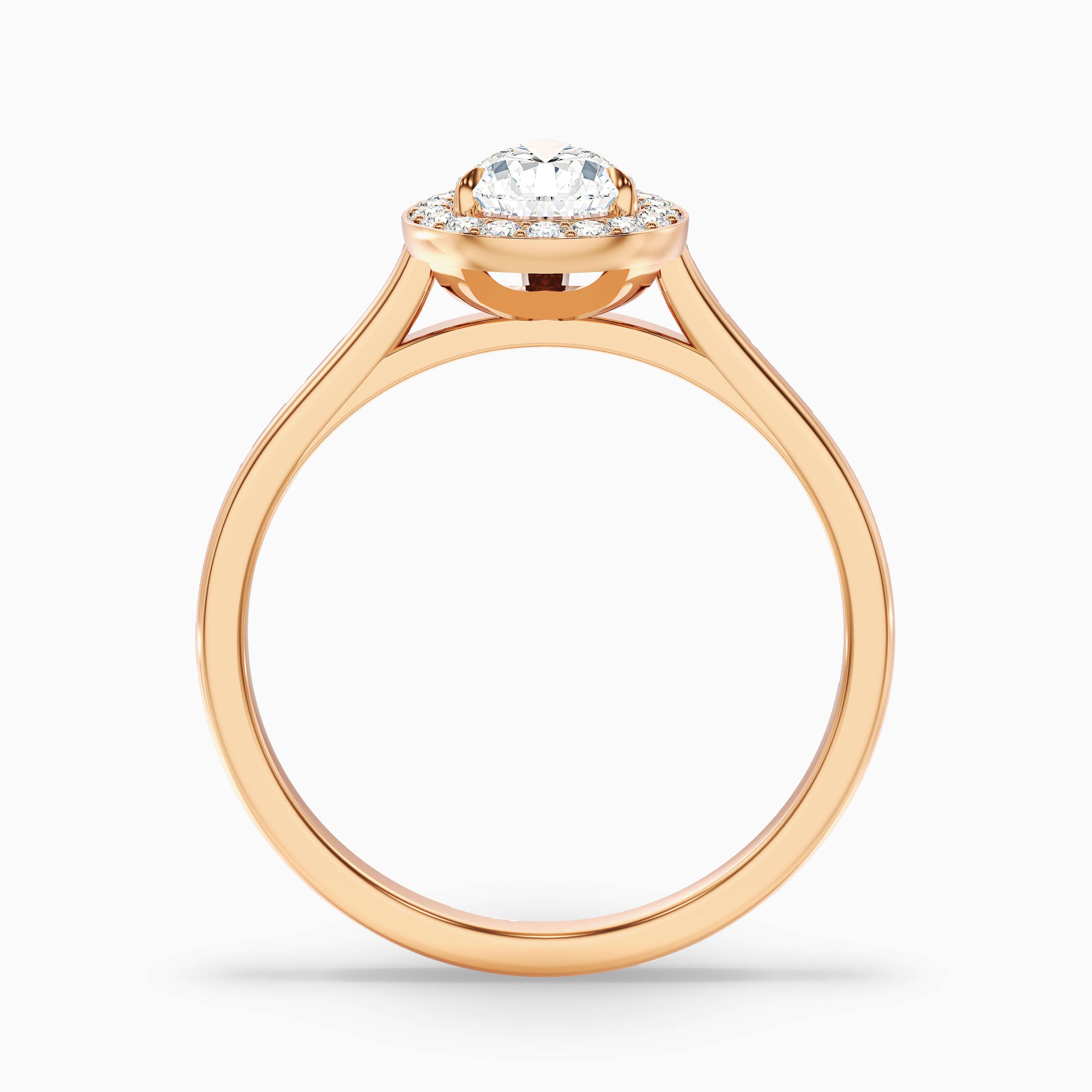 Siya 2 Carat Pear Halo Moissanite Engagement Ring in Platinum