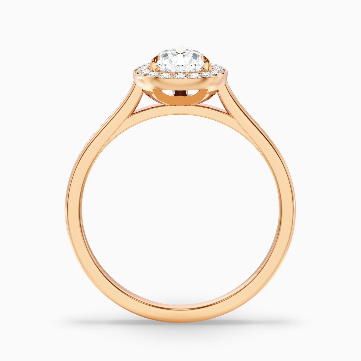 Siya 2.5 Carat Pear Halo Moissanite Engagement Ring in 10k Yellow Gold