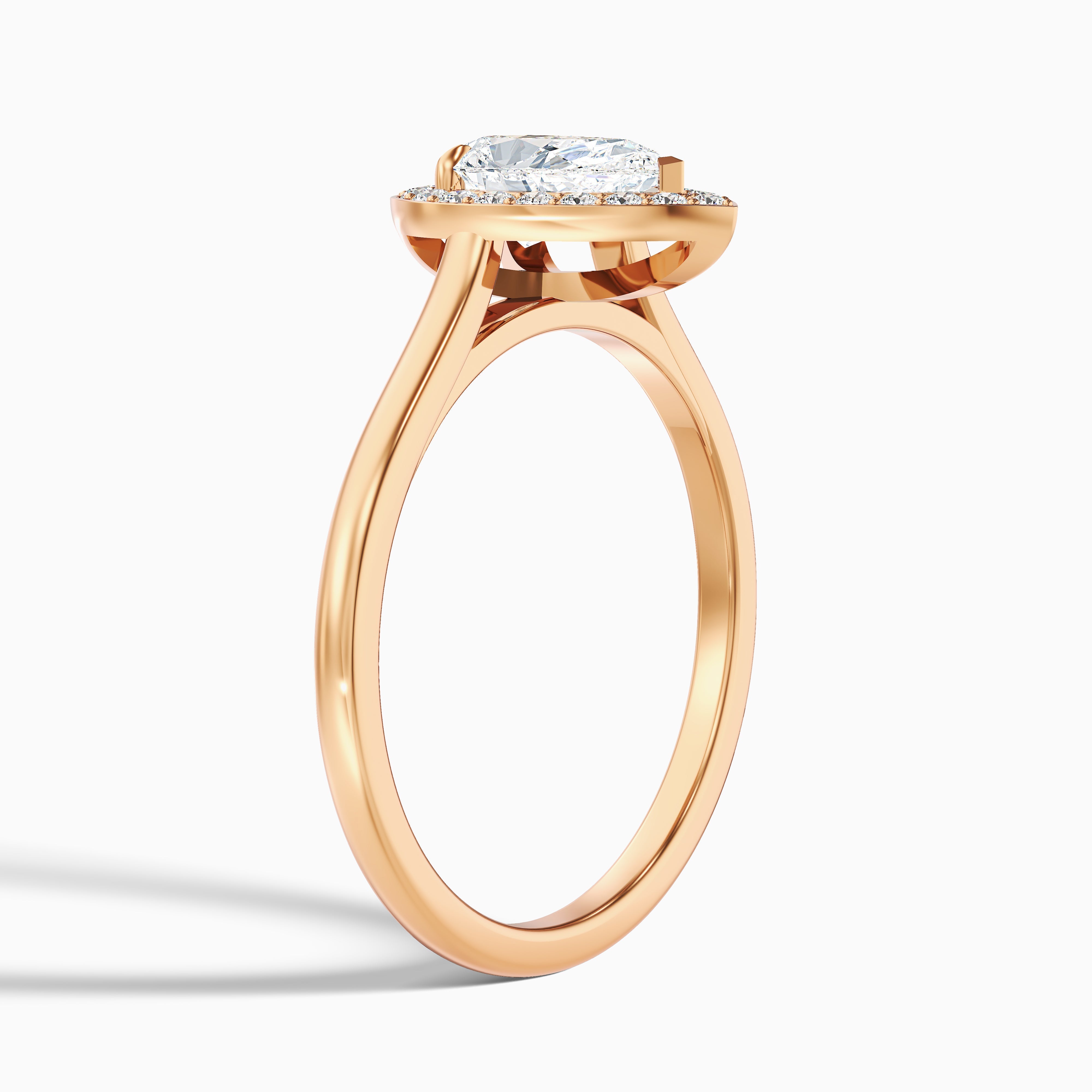 Siya 3.5 Carat Pear Halo Moissanite Engagement Ring in Platinum