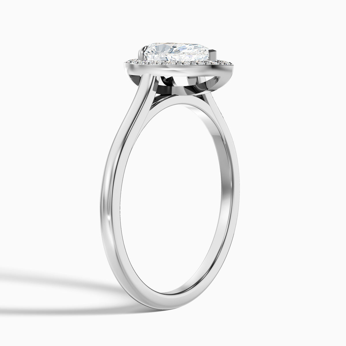 Siya 3 Carat Pear Halo Moissanite Engagement Ring in 14k Yellow Gold
