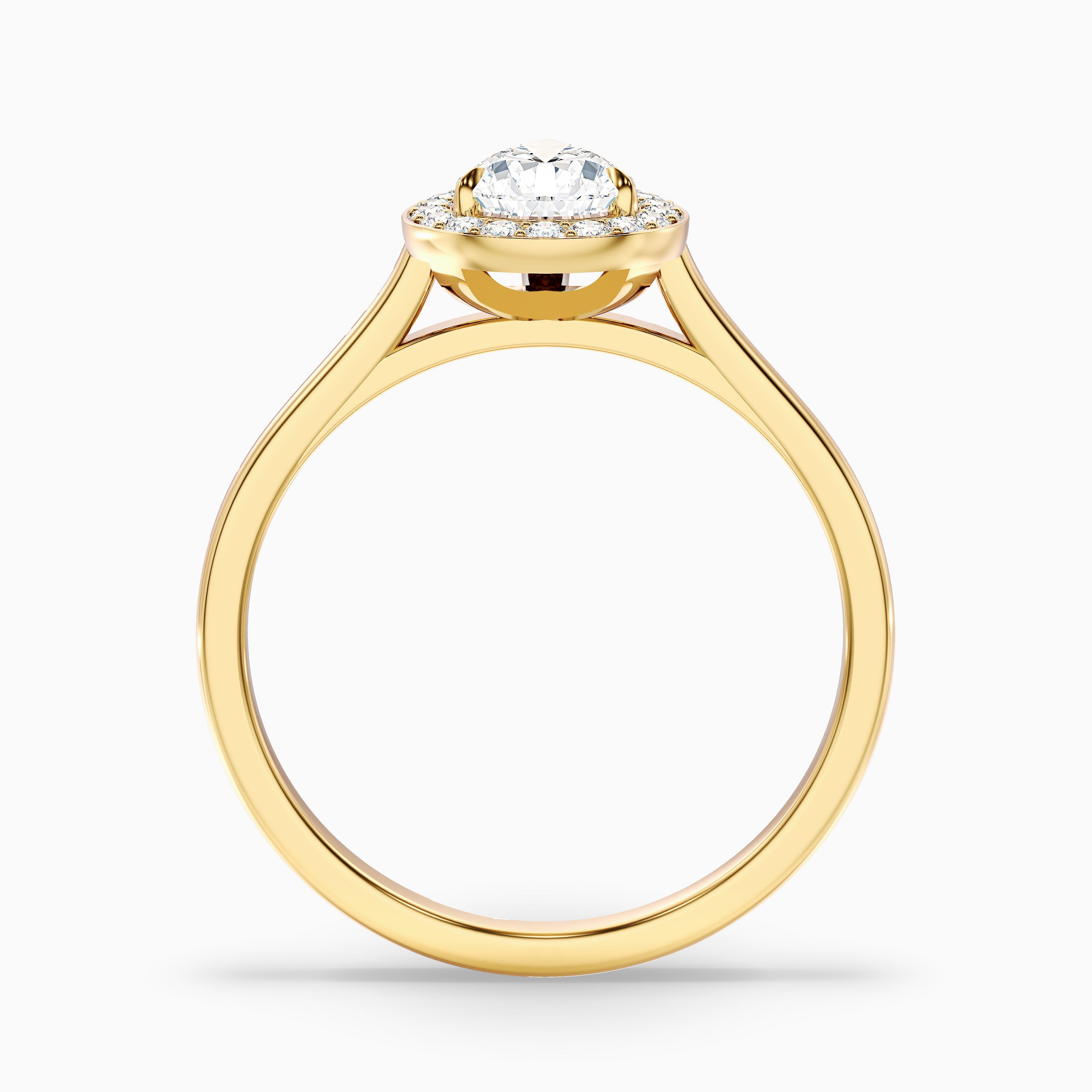 Siya 4 Carat Pear Halo Moissanite Engagement Ring in Platinum