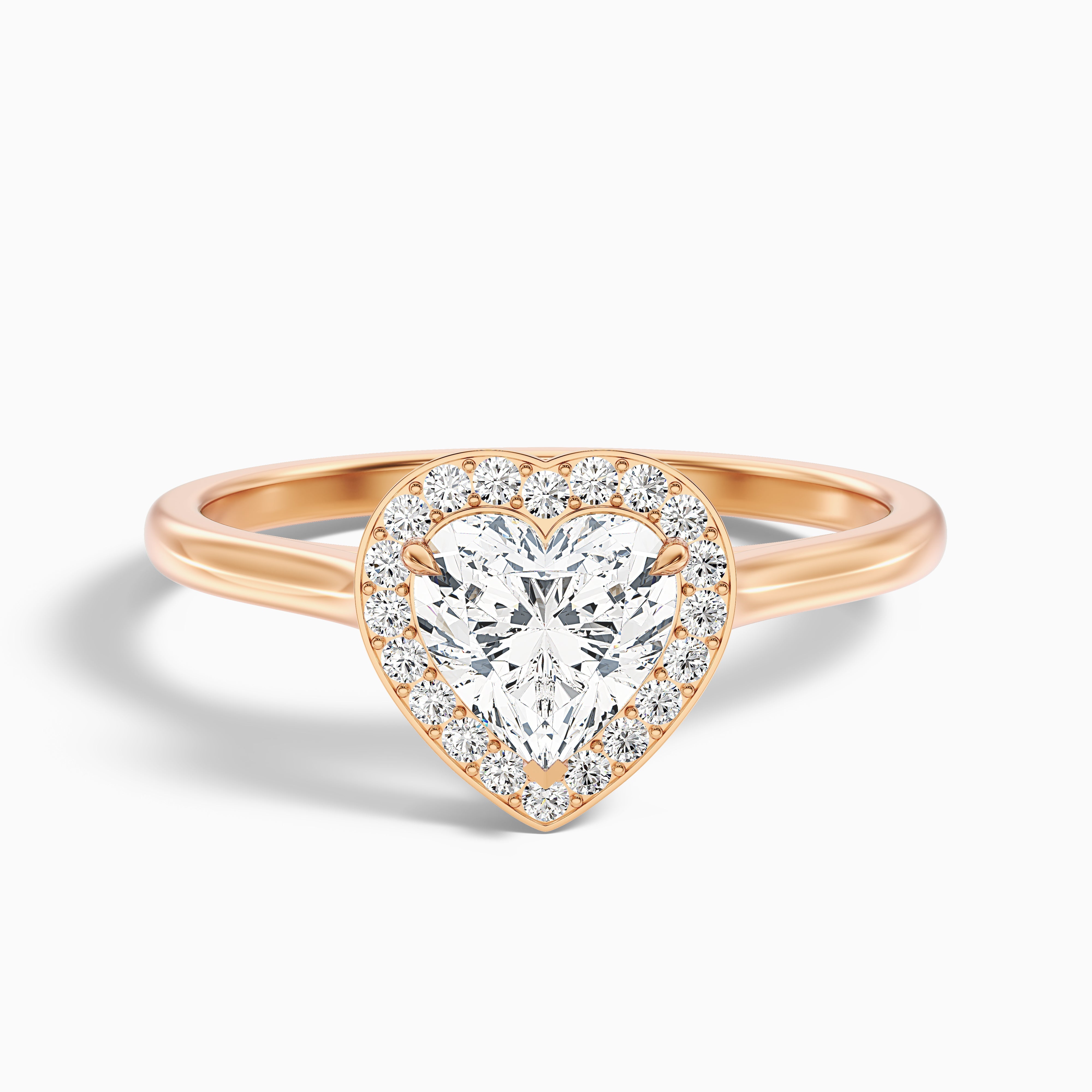 Nyla 2 Carat Heart Halo Moissanite Engagement Ring in 14k White Gold
