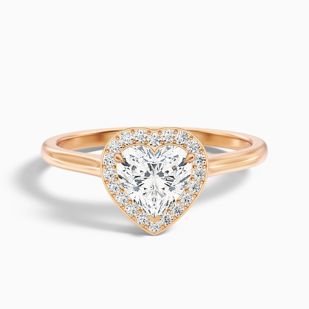 Nyla 1 Carat Heart Halo Moissanite Engagement Ring in 10k White Gold