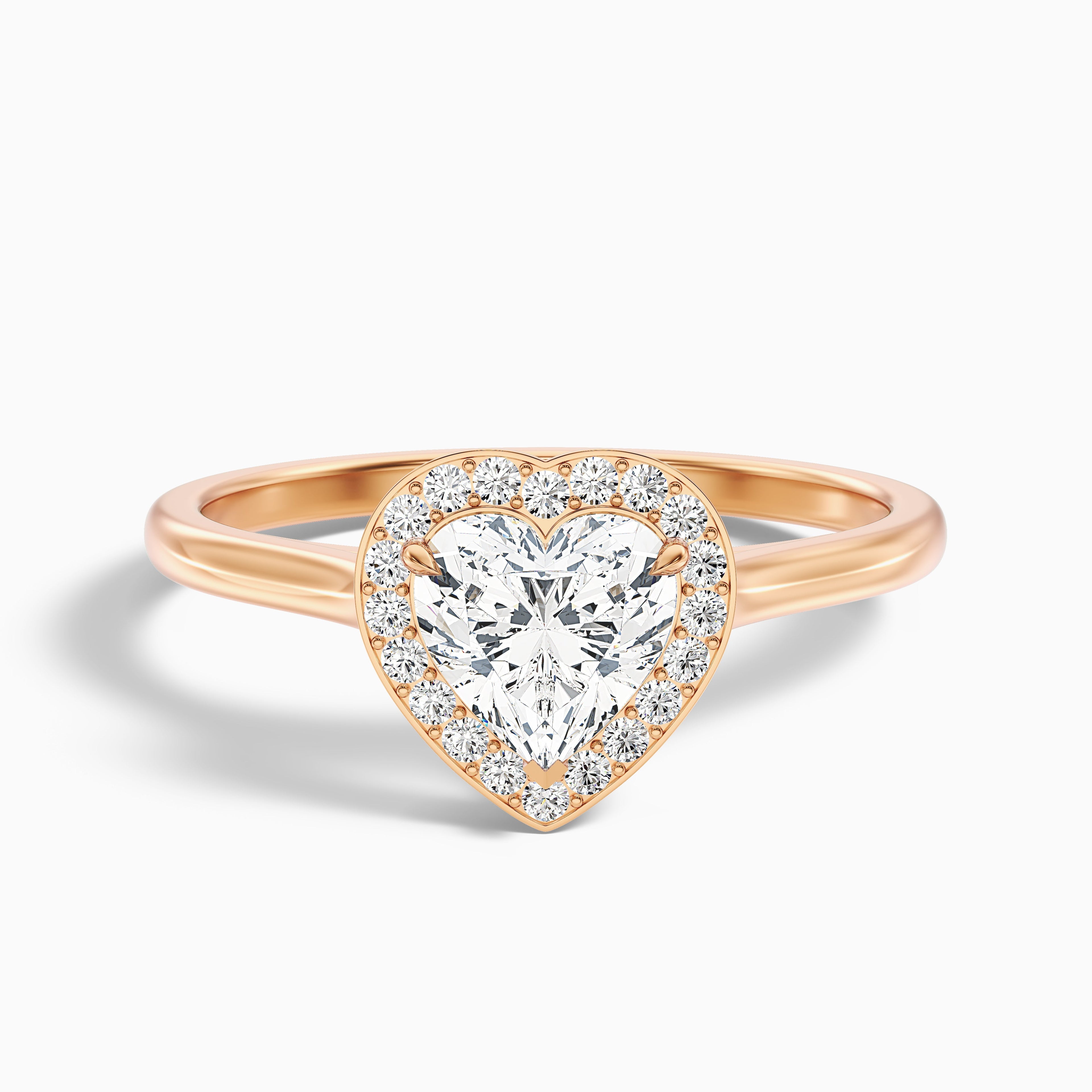 Nyla 3.5 Carat Heart Halo Moissanite Engagement Ring in 18k White Gold
