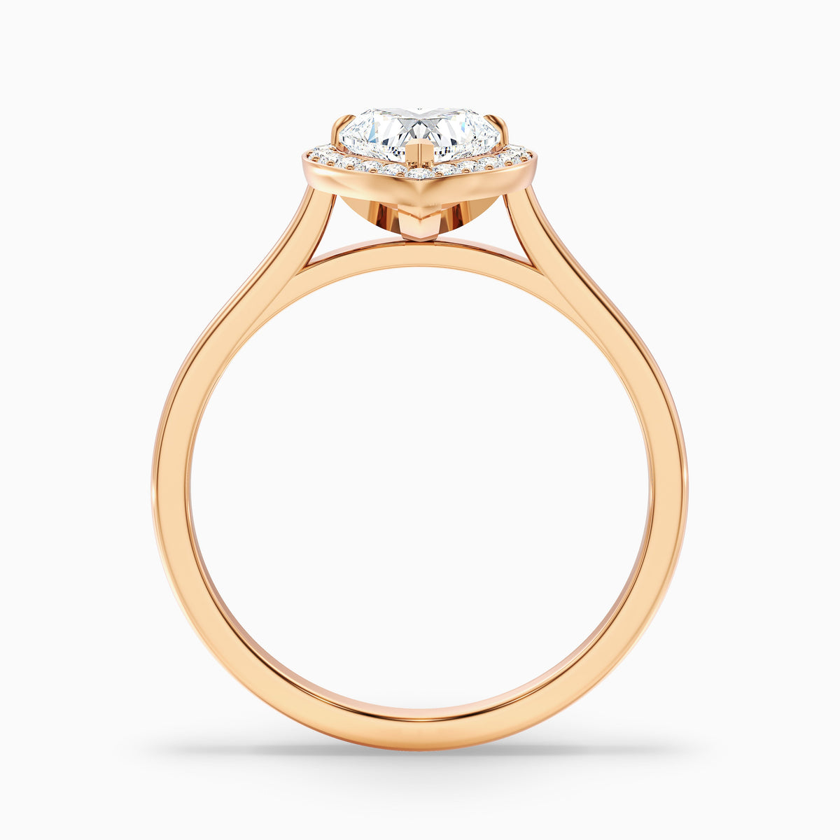Nyla 4 Carat Heart Halo Moissanite Engagement Ring in 18k White Gold