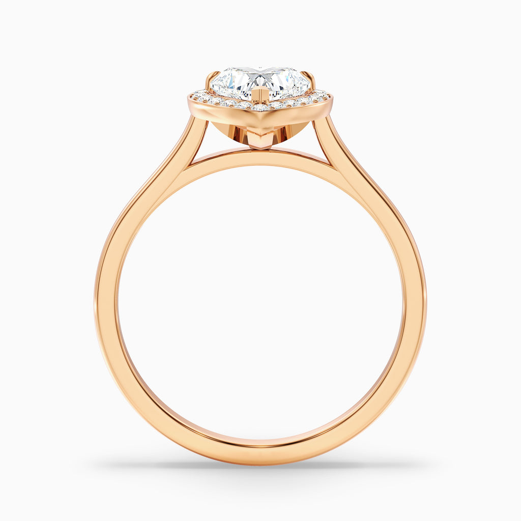 Nyla 2.5 Carat Heart Halo Moissanite Engagement Ring in 18k White Gold