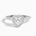 Nyla 2 Carat Heart Halo Moissanite Engagement Ring in 14k White Gold
