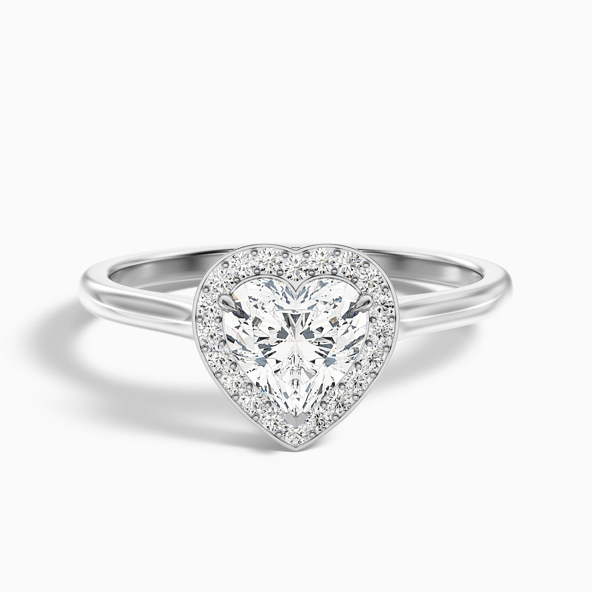 Nyla 1 Carat Heart Halo Moissanite Engagement Ring in 14k Rose Gold