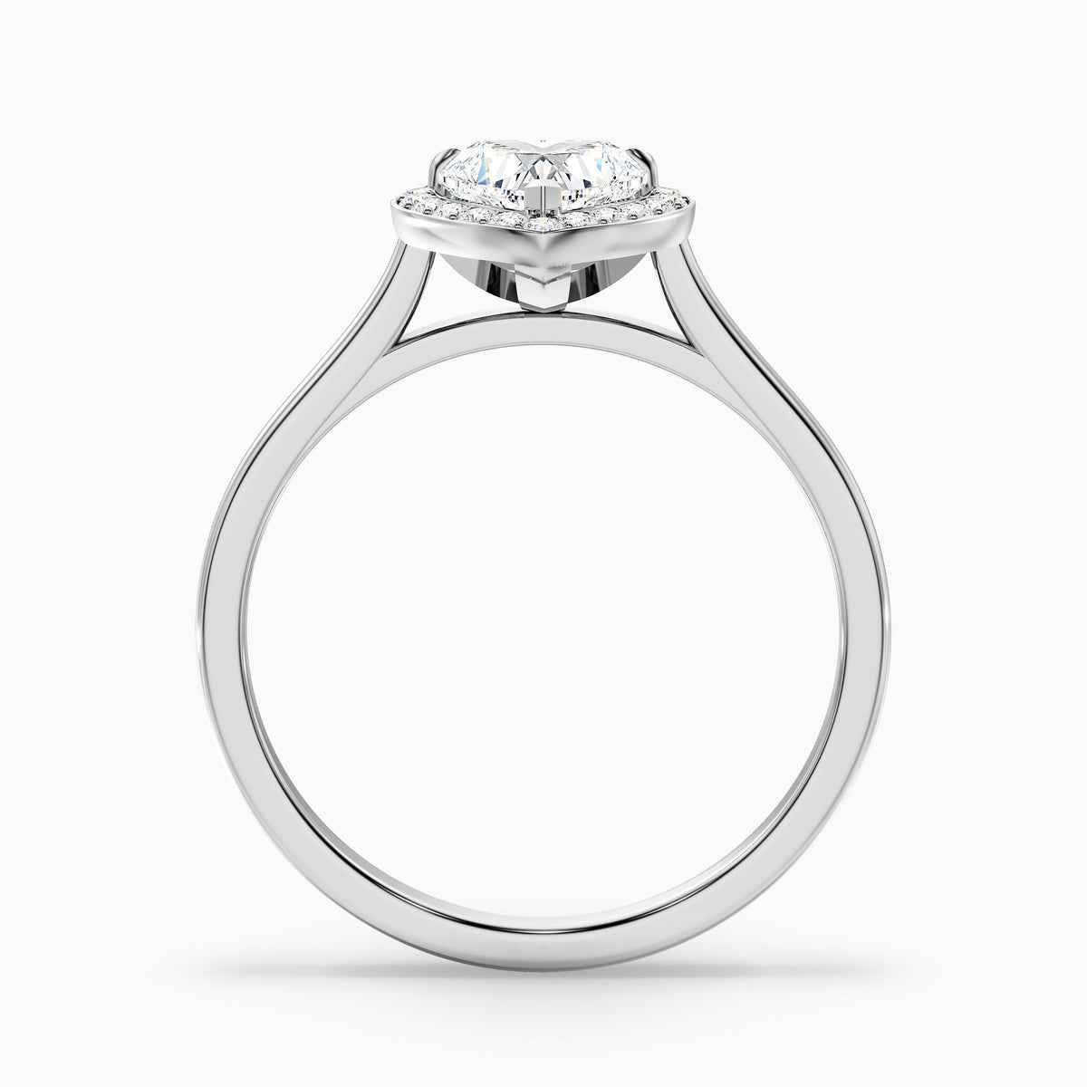 Nyla 5 Carat Heart Halo Moissanite Engagement Ring in 10k Rose Gold