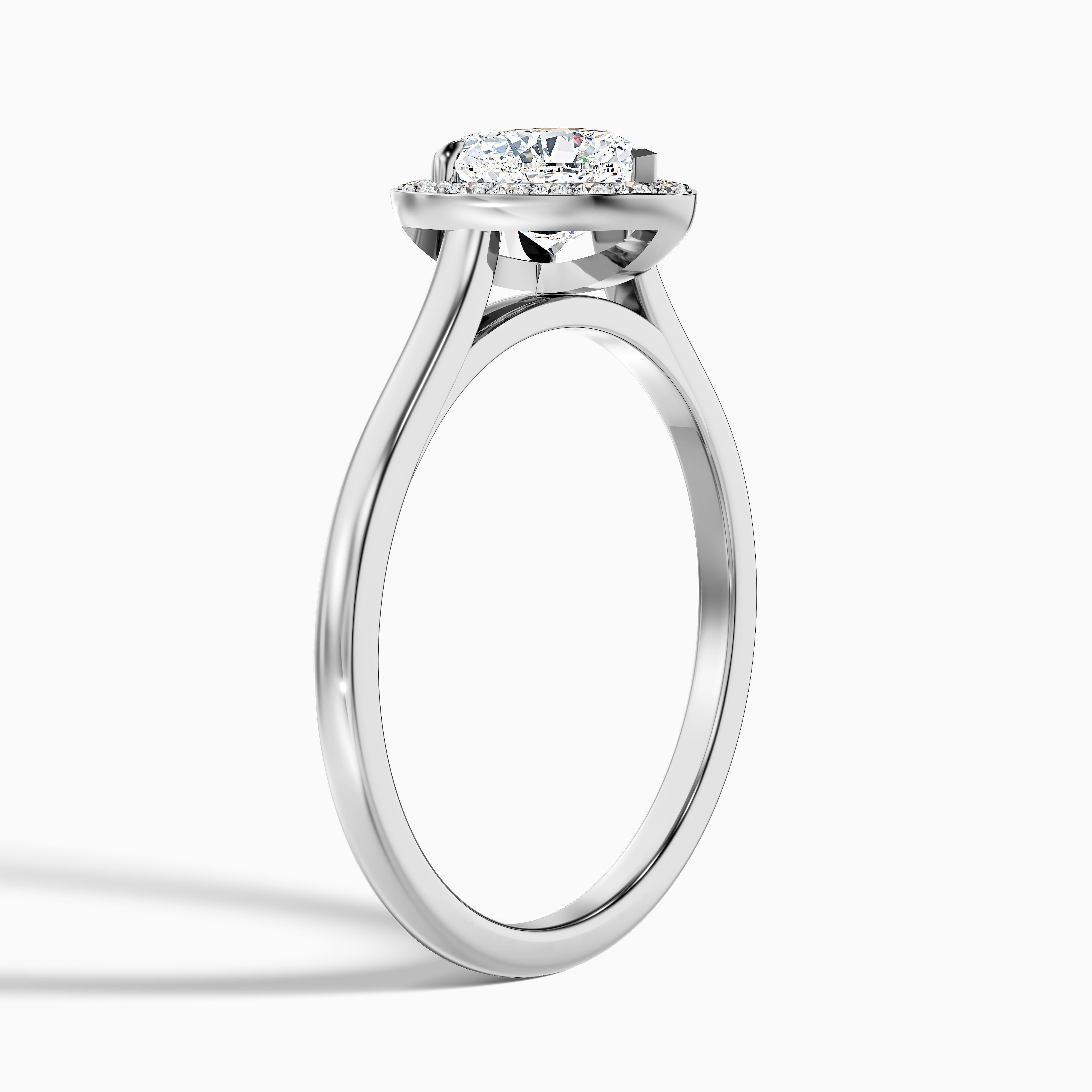 Nyla 4.5 Carat Heart Halo Moissanite Engagement Ring in Platinum